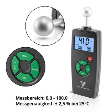 STAHLWERK Feuchtigkeitsmesser Profi Feuchtigkeitsmessgerät FM-100 ST mit 40 mm Messtiefe, (Packung, 1-St), mit 40 mm Messtiefe und Kugelkopf, präziser Feuchtigkeitsmesser