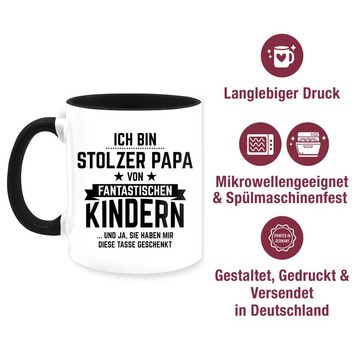 Shirtracer Tasse Ich bin stolzer Papa von fantastischen Kindern, Keramik, Geschenk Vatertag Kaffeetasse