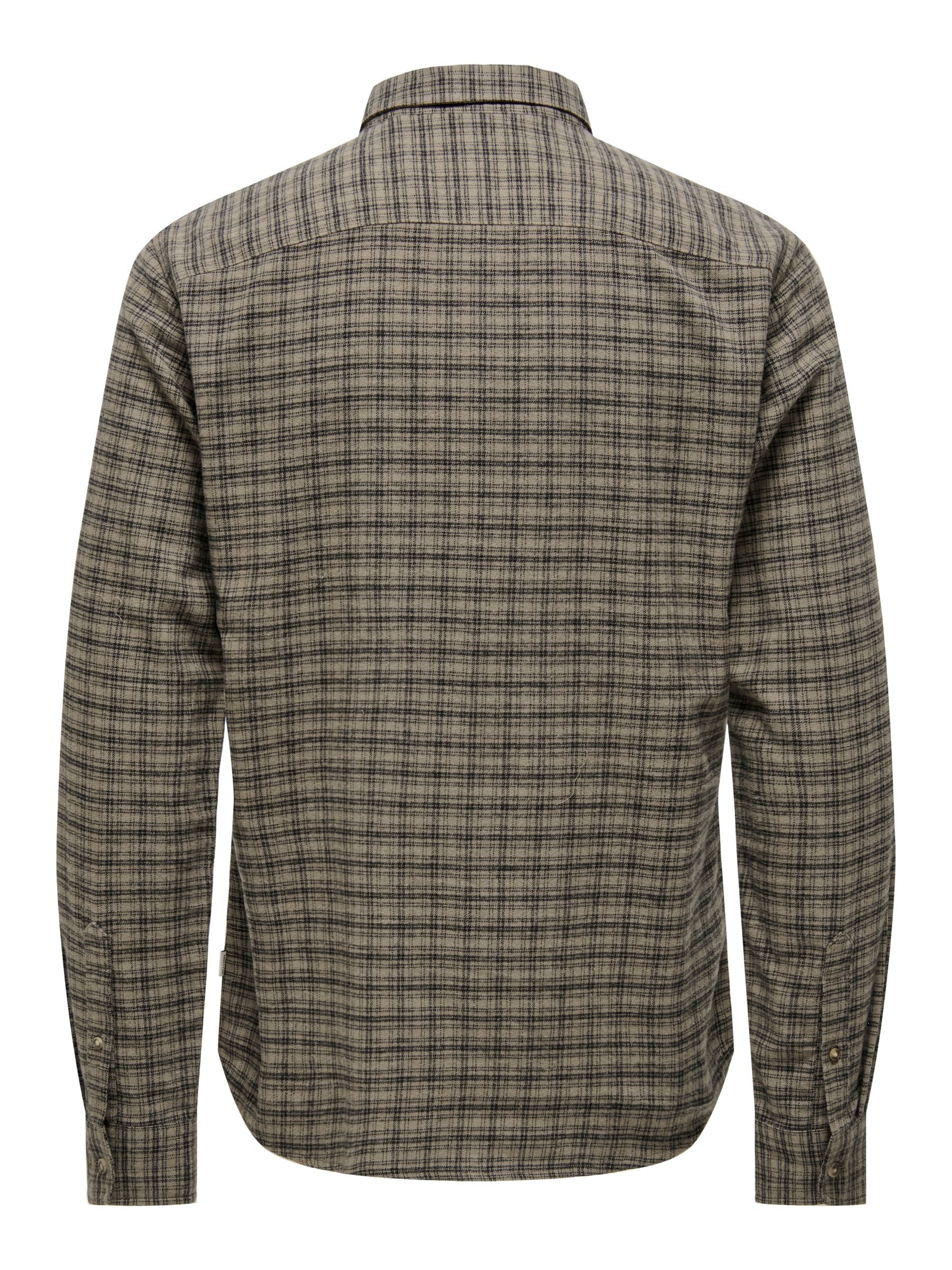 ONLY & SONS Langarmhemd Freizeit Karohemd Holzfäller Kariertes Flanellhemd günstig online kaufen