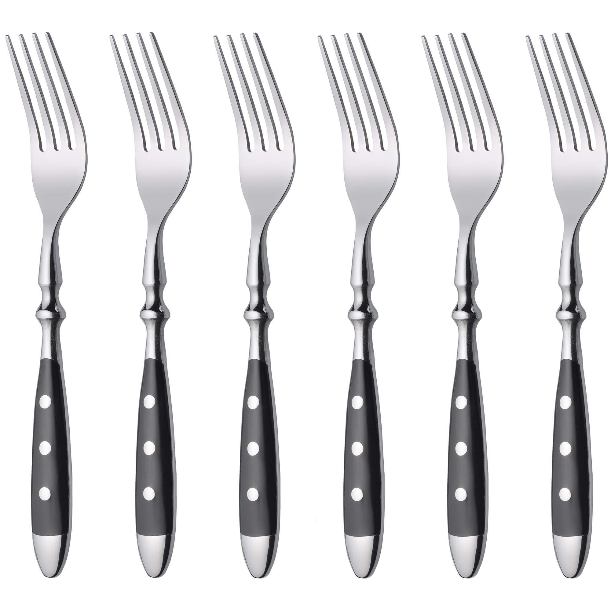 GRÄWE Tafelgabel GRÄWE Tafelgabeln 6 Stück, Serie Nürnberg, SCHWARZ
