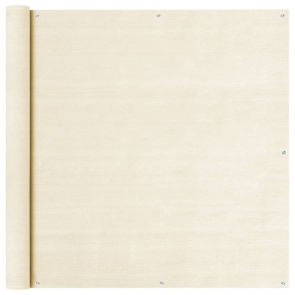 Balkonsichtschutz Balkon Sichtschutz Creme 120x300 cm HDPE