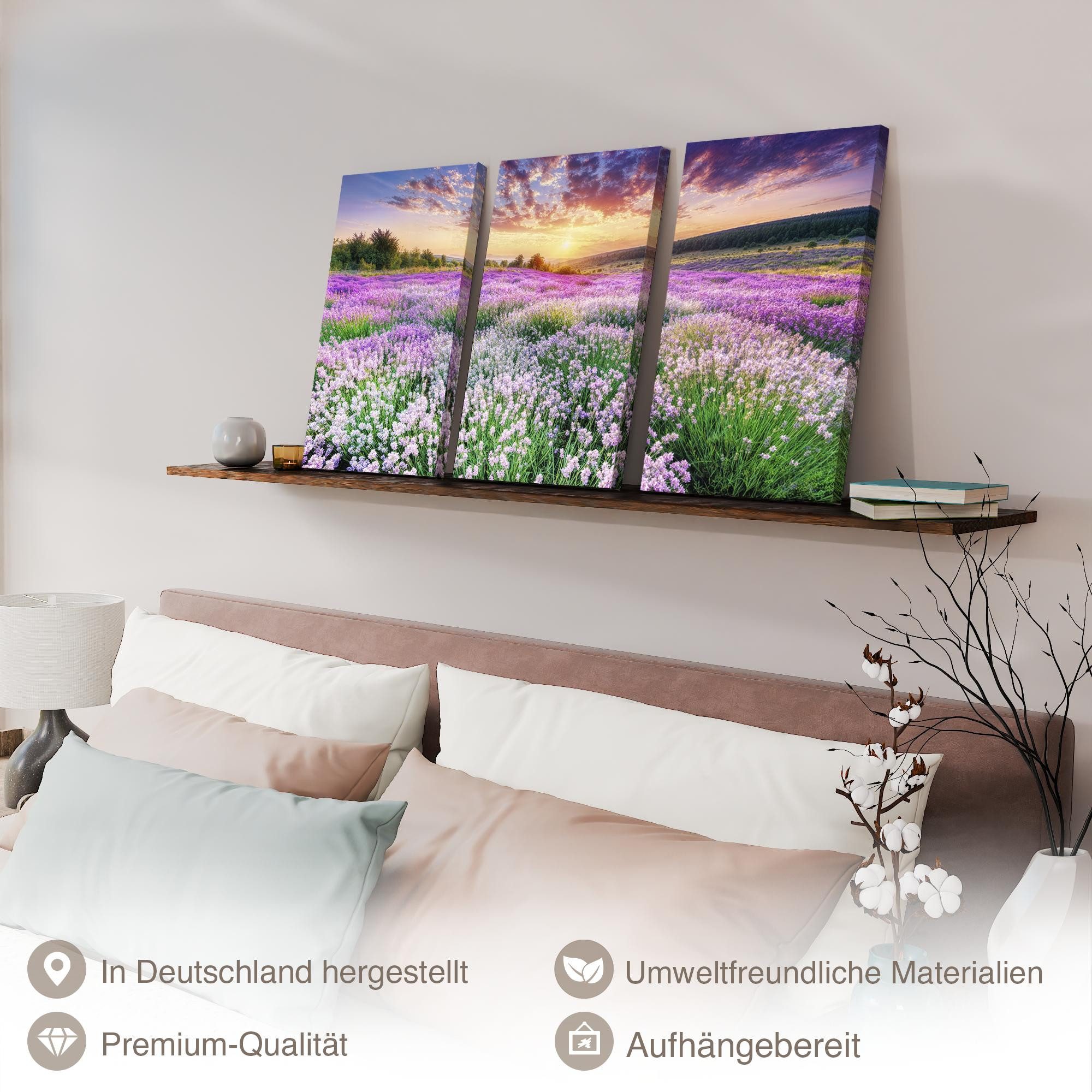 Novart Wandbild Baum des Lebens Abstrakt Modern Wandbilder Set Wohnzimmer, Lavendel