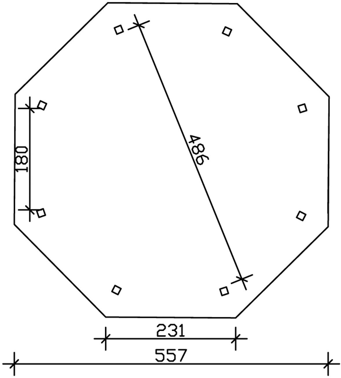Skanholz Holzpavillon Lyon 3, Douglasie, 471 x 471 cm