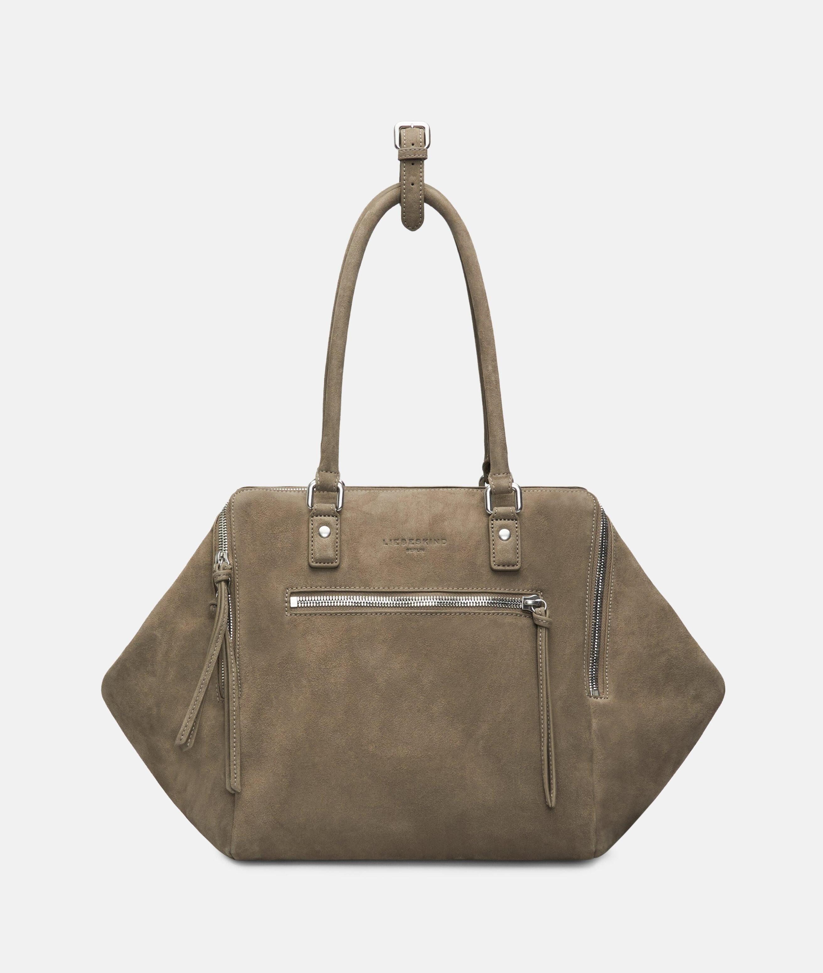 Liebeskind Berlin Schultertasche Archive Kayla Satchel L, Große Schultertasche in Velourslederoptik