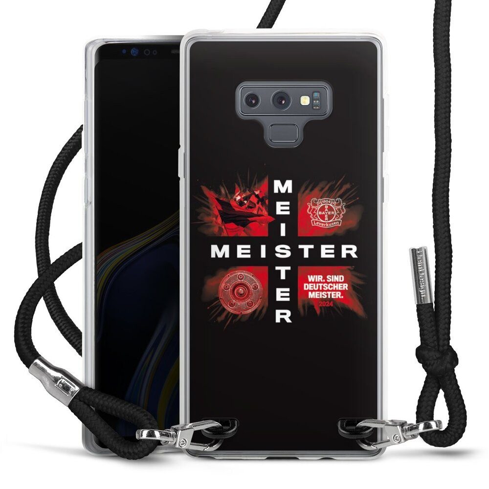 DeinDesign Handyhülle Bayer 04 Leverkusen Meister Offizielles Lizenzprodukt, Samsung Galaxy Note 9 Handykette Hülle mit Band Case zum Umhängen