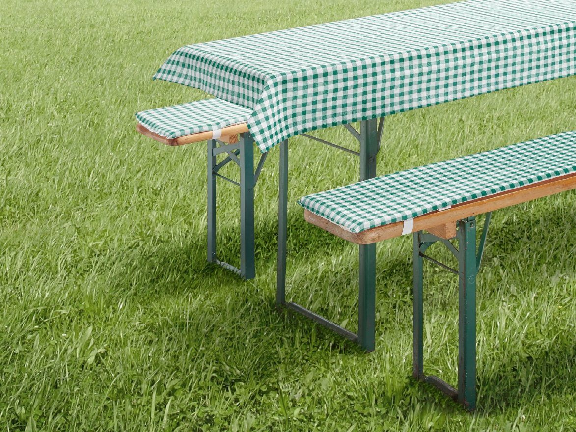 heimtexland Hussen-Set Bierzeltgarnitur Polster Auflagen Set 3-teilig, Karo – Bild 4 von 5