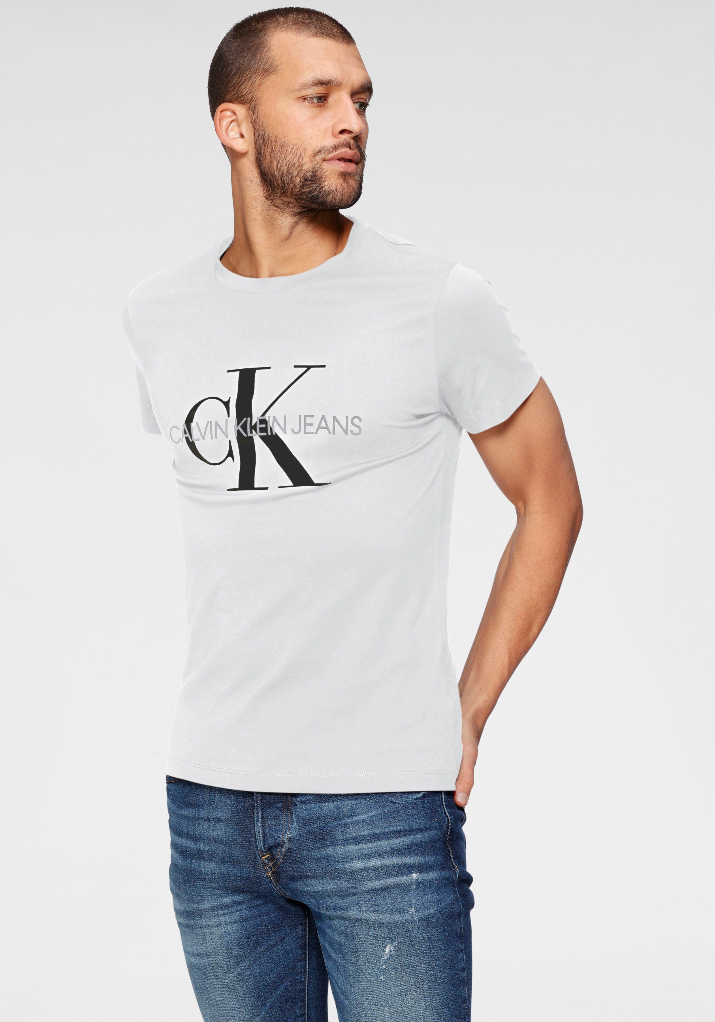 Jeans Bright ICONIC MONOGRAM Klein TEE Calvin SLIM White T-Shirt