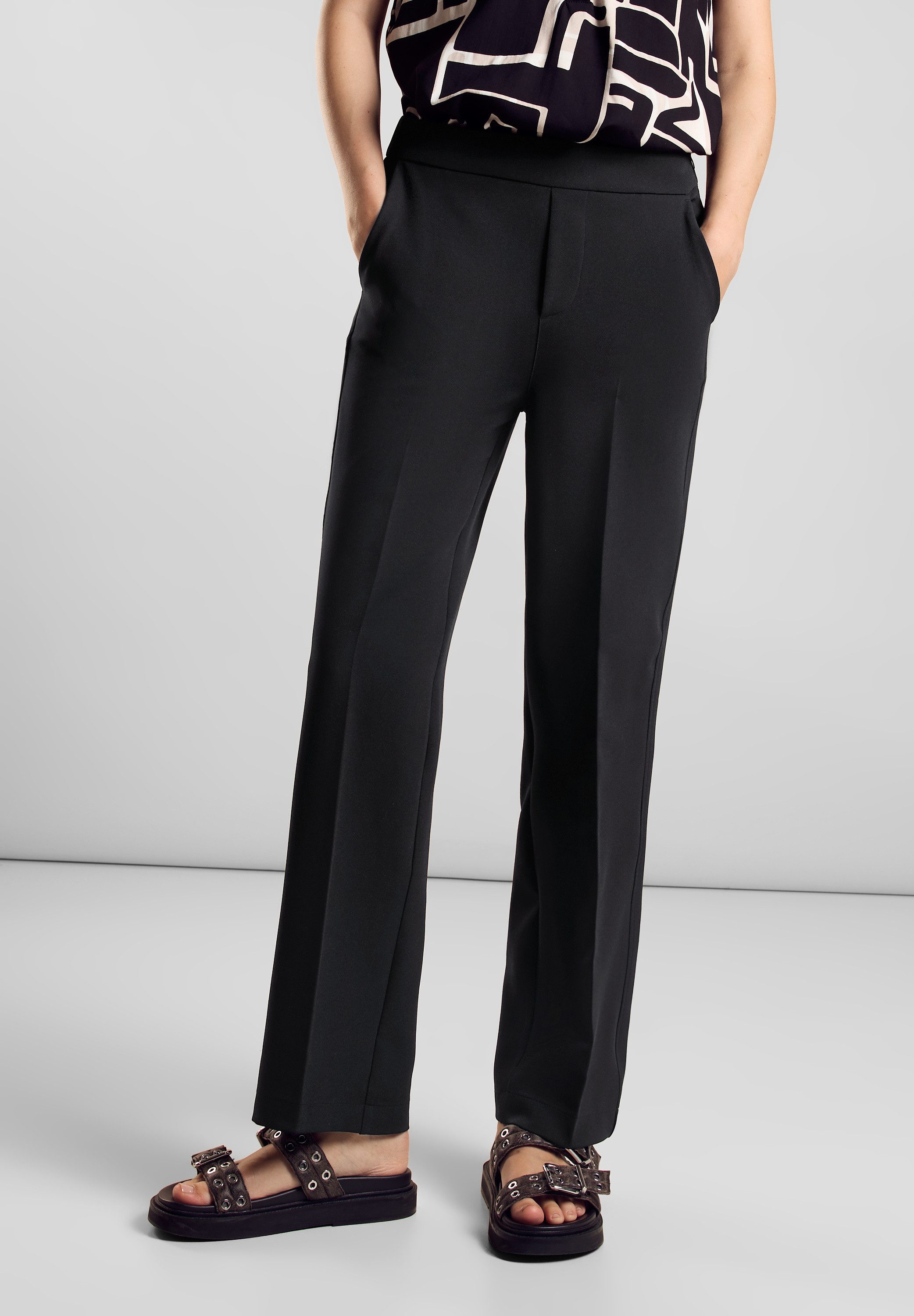 STREET ONE Stoffhose High Waist