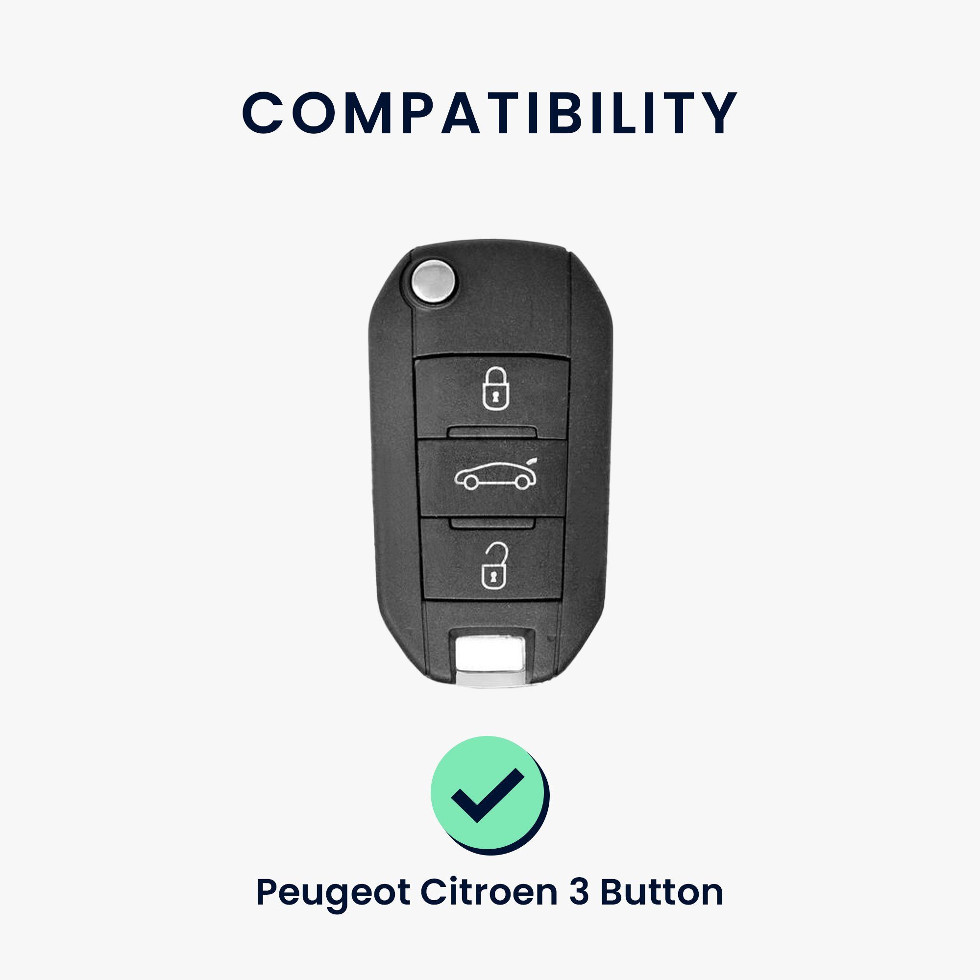 Hülle Cover Schlüsseltasche Peugeot Citroen, Silikon Schlüsselhülle kwmobile für Autoschlüssel