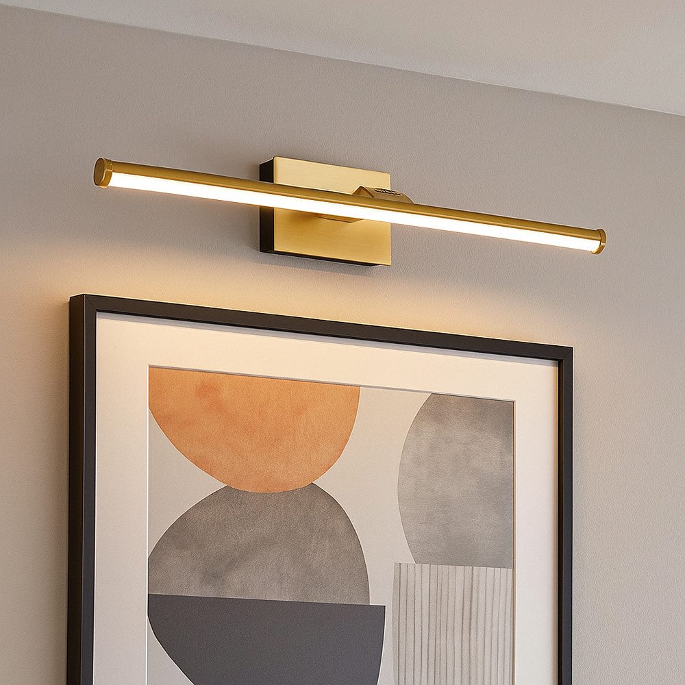 GLOBO LIGHTING LED Bilderleuchte, LED-Leuchtmittel fest verbaut, Warmweiß, LED Bilderlampe Wandlampe Bilderleuchte beweglich Akku messingfarben