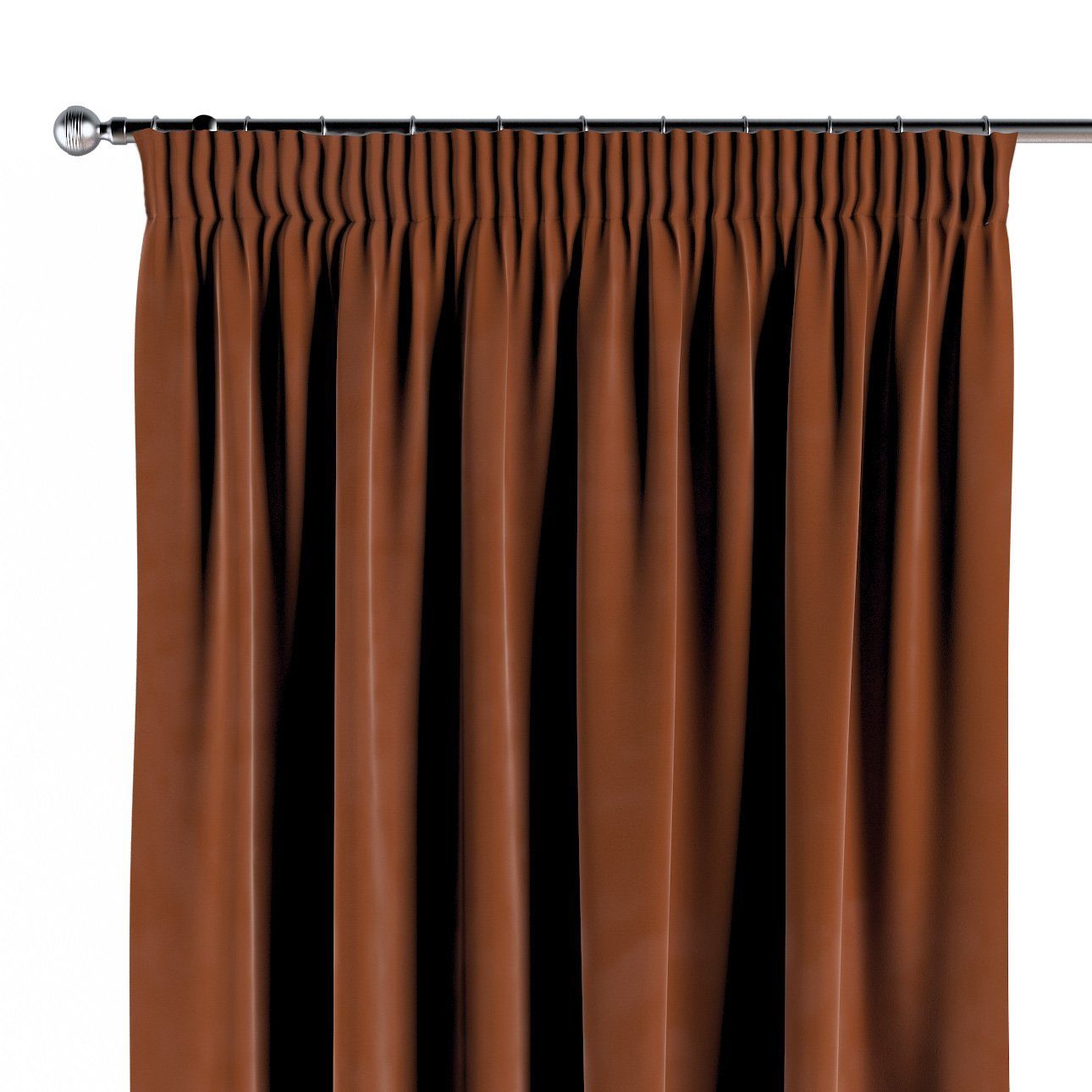 Dekoria mit 130x100 cm, Vorhang Kräuselband braun-karamell Velvet, Vorhang