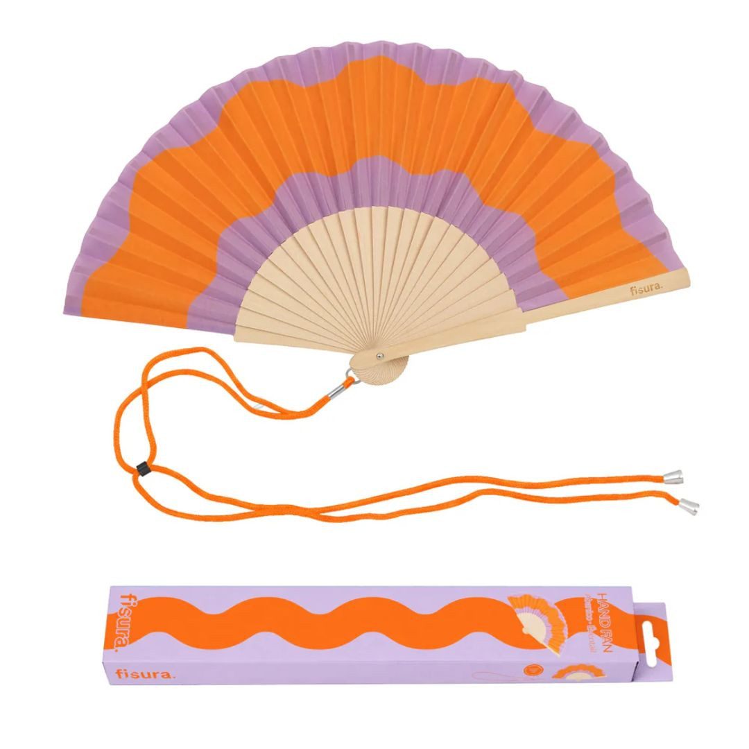 suebidou Handfächer Faltbarer Fächer gemustert Papier und Holz Fächer, (1 Fächer mit originellem Design), nachhaltig, kreativ