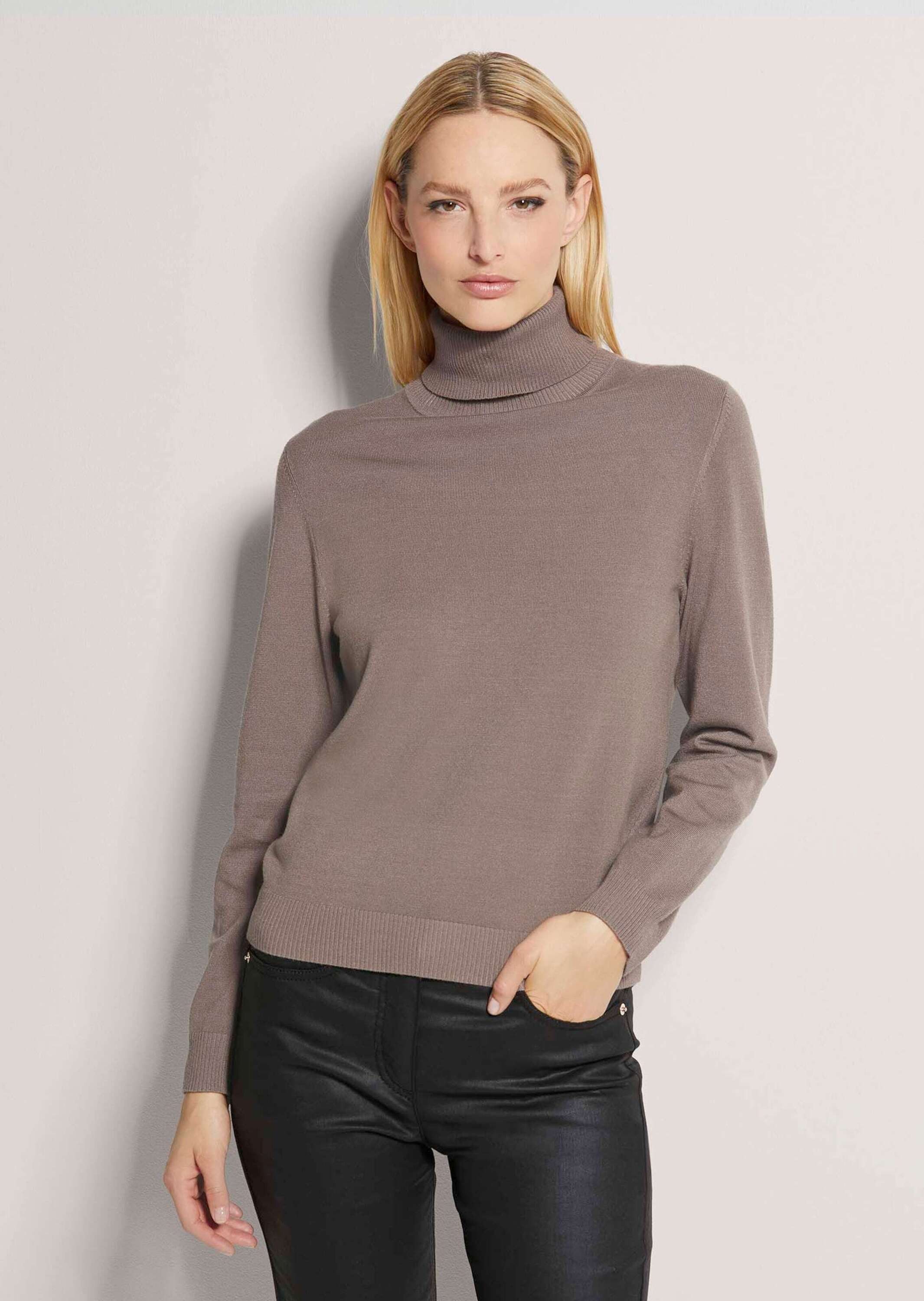 MADELEINE Strickpullover Schmaler Feinstrickpullover Schmaler Rollkragenpul günstig online kaufen