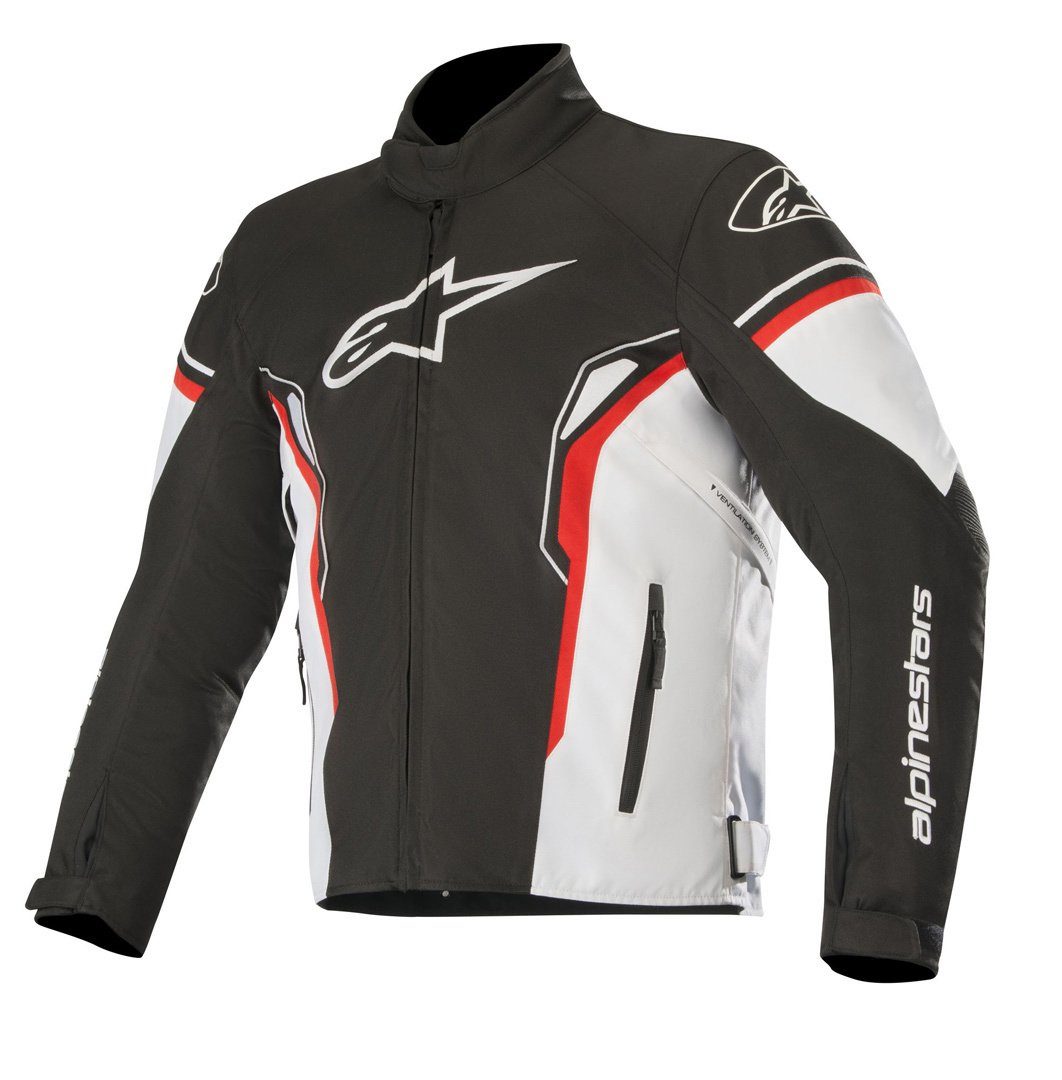 T-SP-1 Wasserfeste Black/White/Red Motorrad Alpinestars Motorradjacke Textiljacke