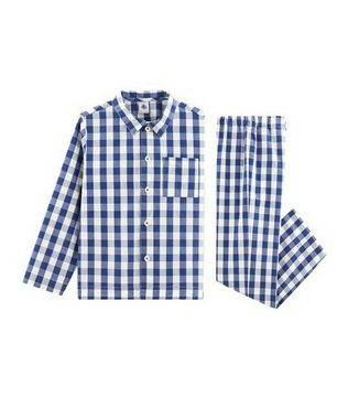 Petit Bateau Pyjama Petit Bateau Twill Pyjama blau weiß