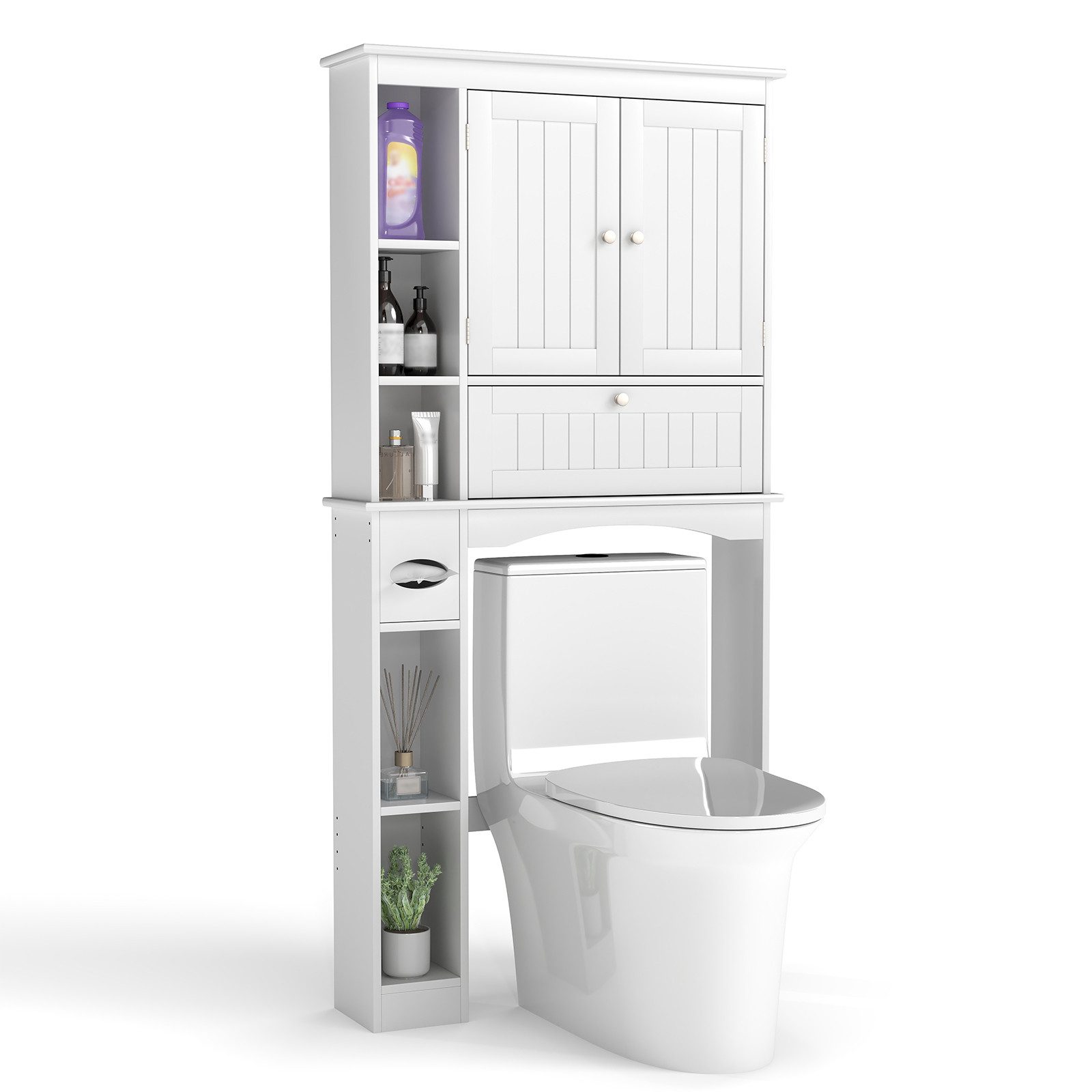 COSTWAY Badregal, Toilettenregal, Waschmaschinenregal mit Schränken, günstig online kaufen