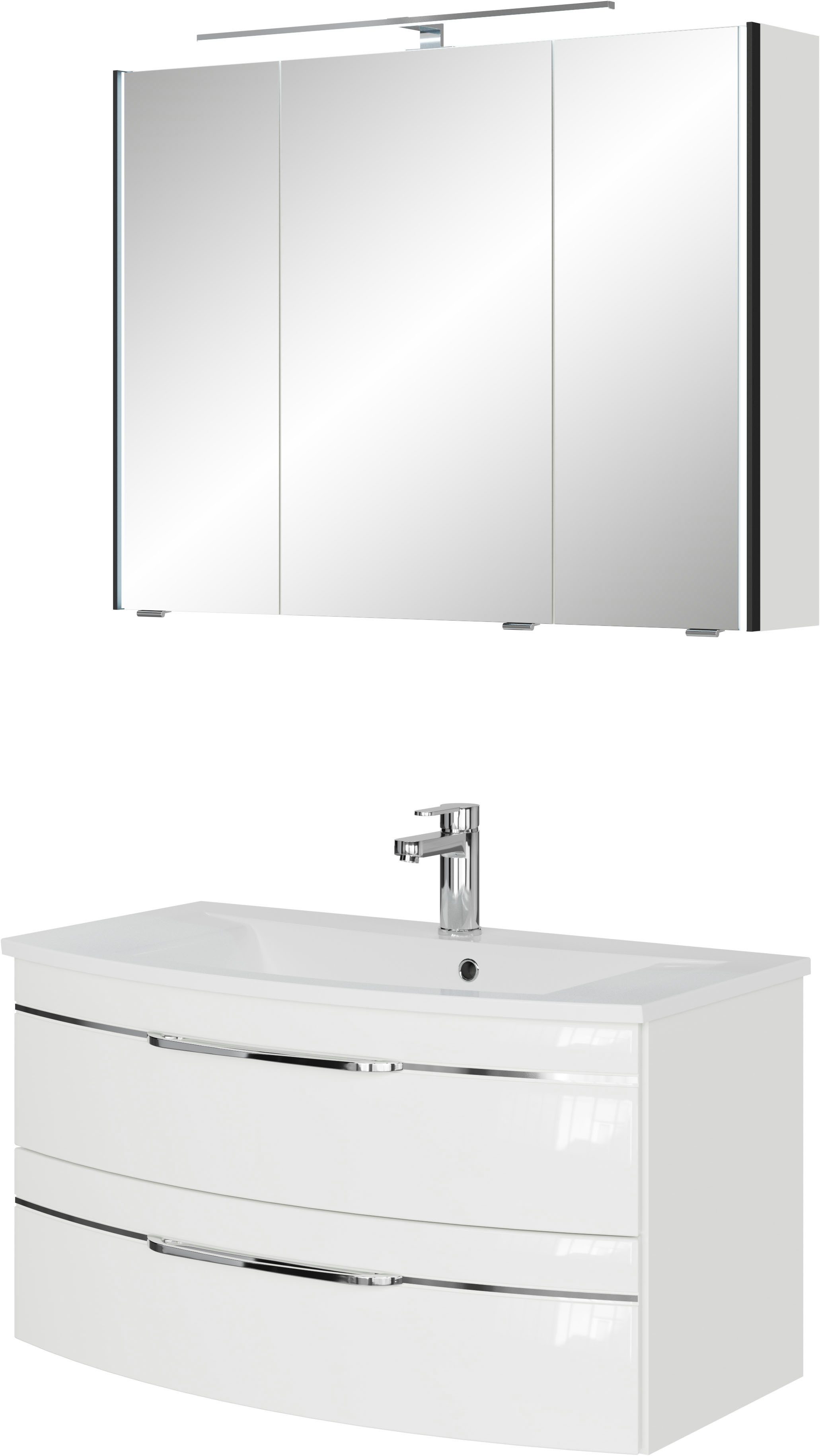 Saphir Badmöbel-Set Serie 7045 2-teilig Mineralmarmor-Waschtisch günstig online kaufen
