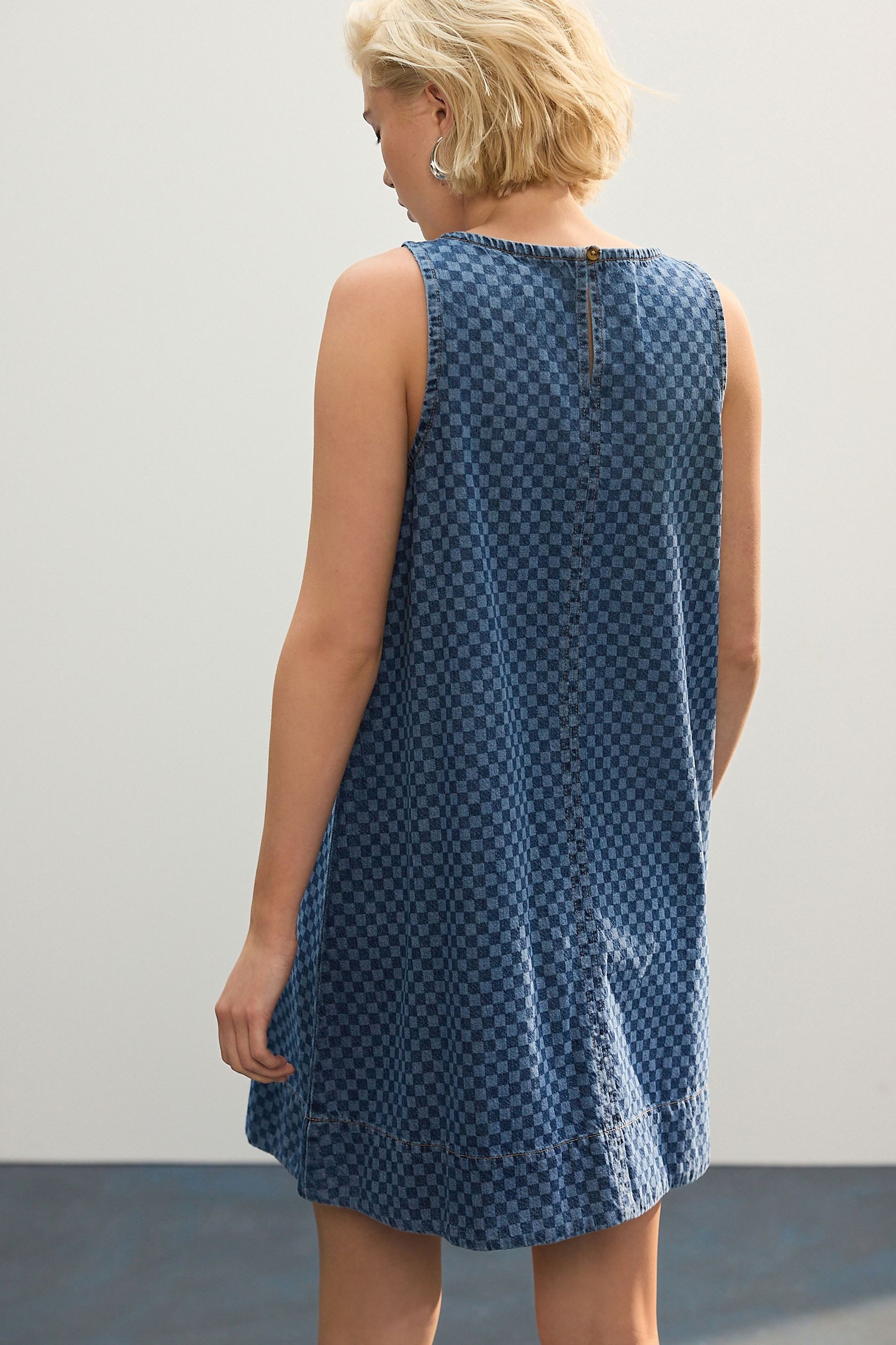 Next Jeanskleid Minikleid mit Ringerrücken aus Baumwoll-Denim (1-tlg) günstig online kaufen