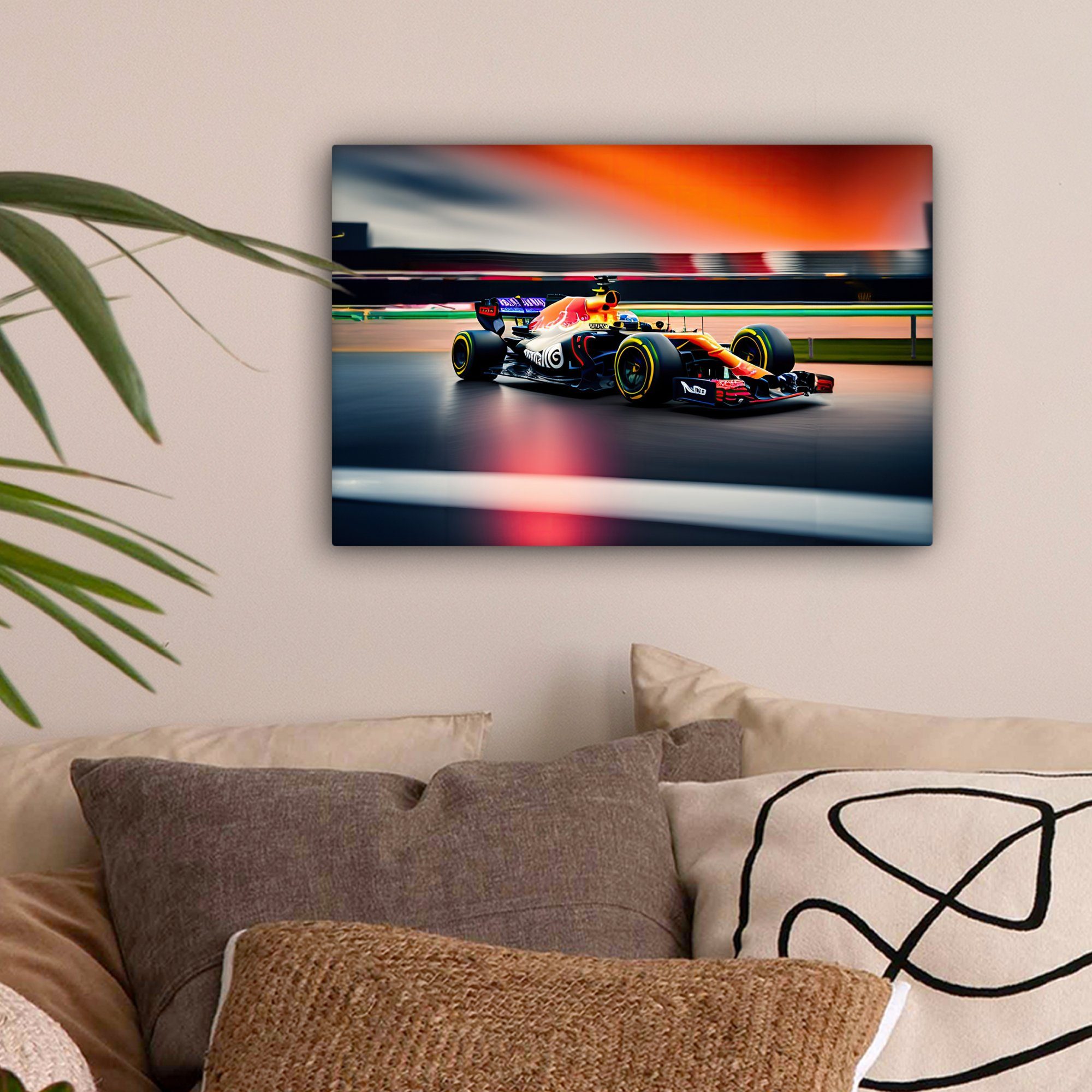 OneMillionCanvasses® Leinwandbild Auto - Formel 1 - Rennstrecke - Rennwagen günstig online kaufen