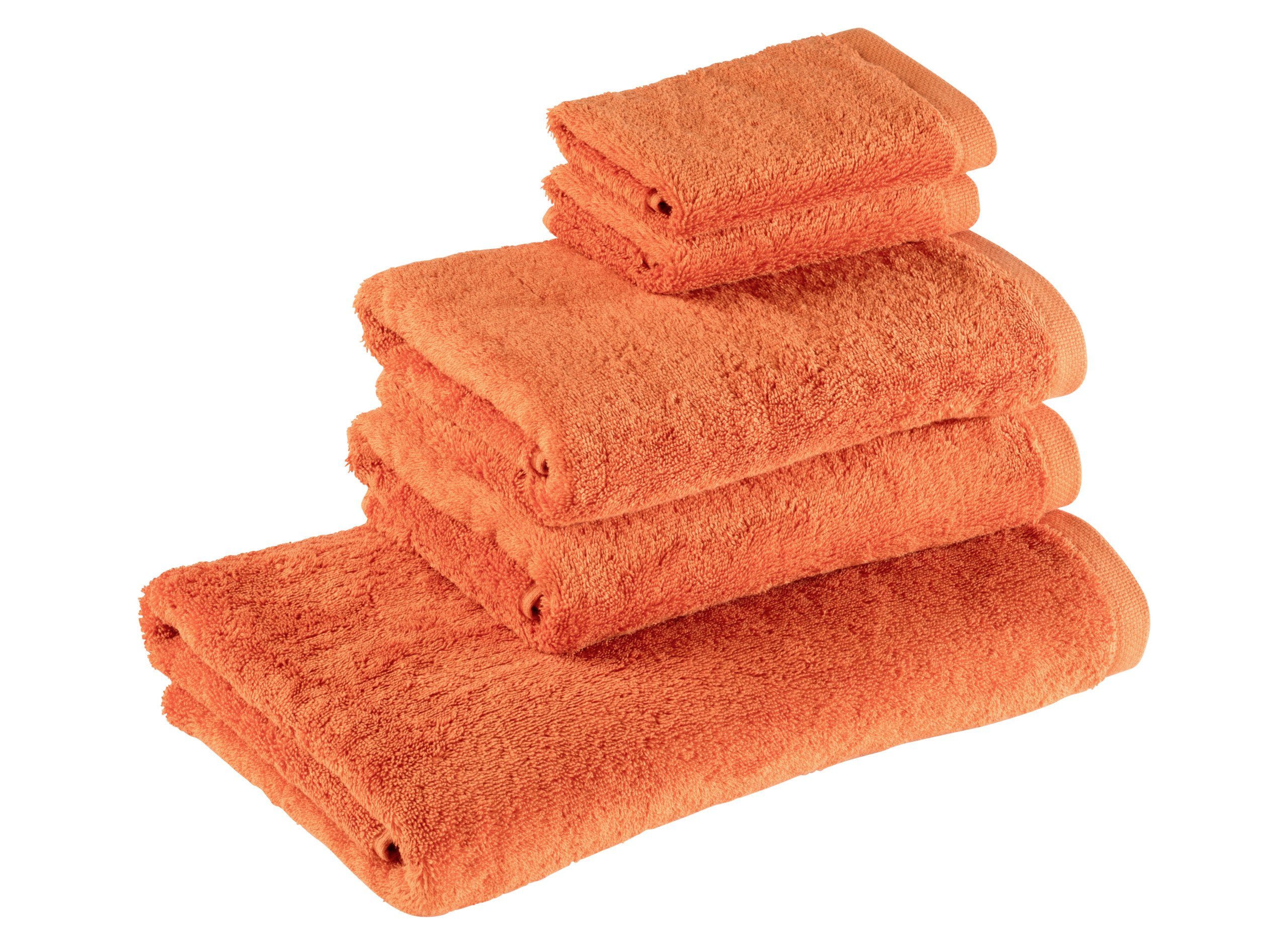 Bomlins Handtuch Set Handtücher aus 100% original ägyptische GIZA Baumwolle 650 g/m², (Royal Set, 5-tlg), Kleines deutsches Familienunternehmen -> Spüren Sie die Qualität. Orange