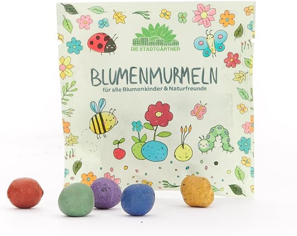 Die Stadtgärtner Spielzeug-Gartenset 10 Blumenmurmeln-Tütchen - KITA-Dankeschön, Kindergeburtstag-Mitgebsel, 10-tlg.