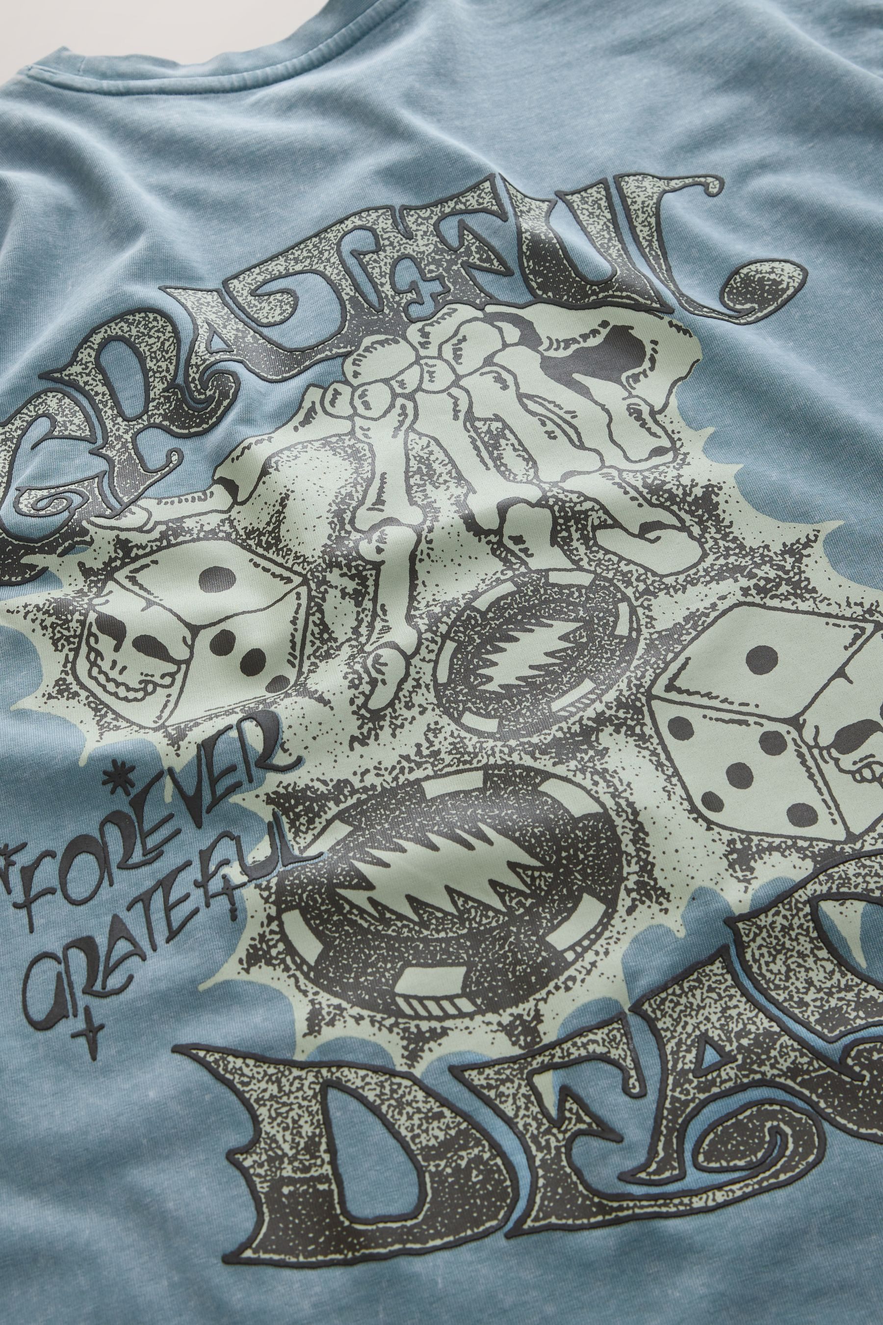 Next T-Shirt Langshirt 100 % Baumwolle Bandgrafik – Relaxed Fit (1-tlg)