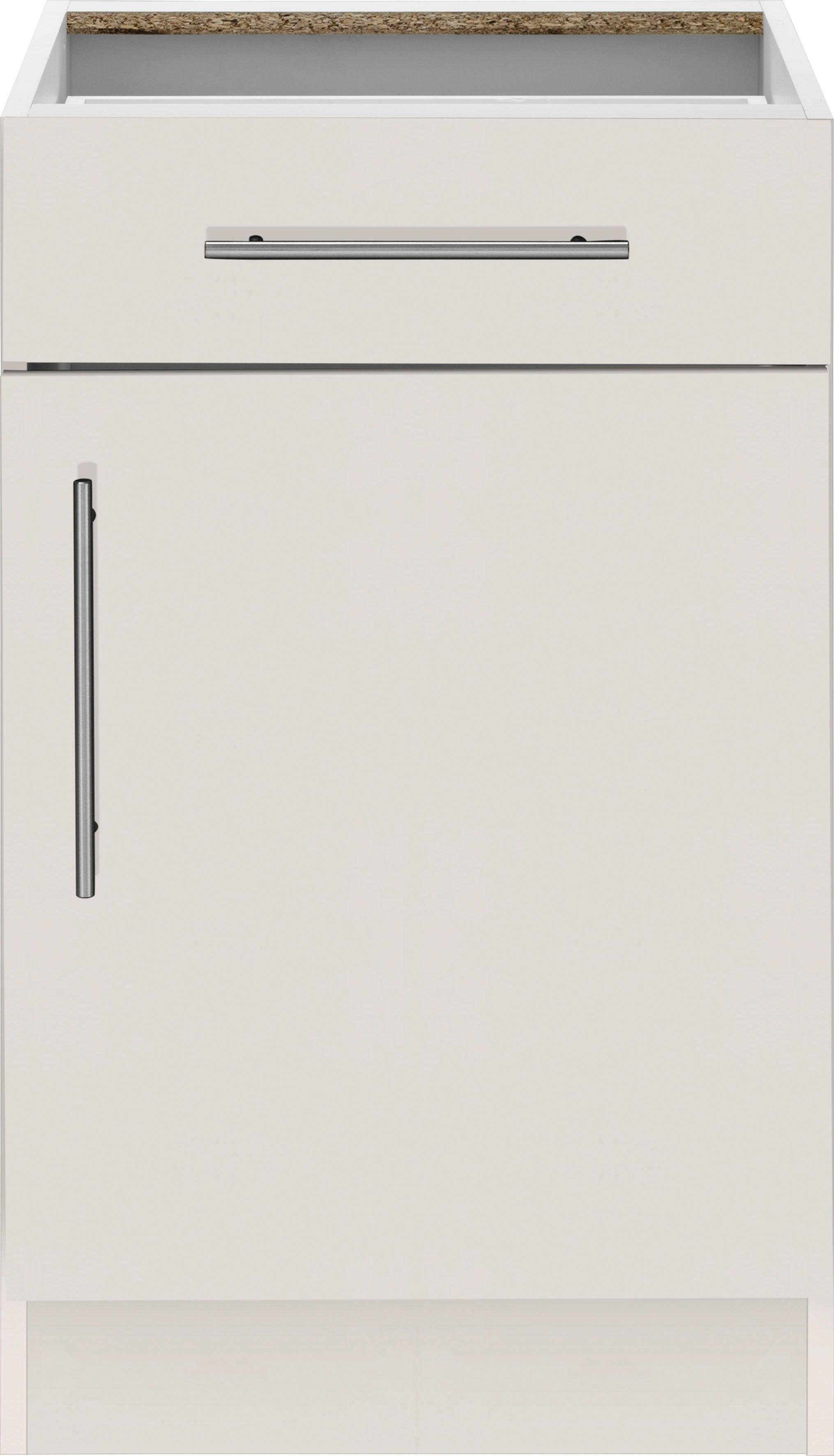 wiho Küchen Unterschrank Cali 50 cm breit, ohne Arbeitsplatte Front und Korpus: Cashmere | Cashmere