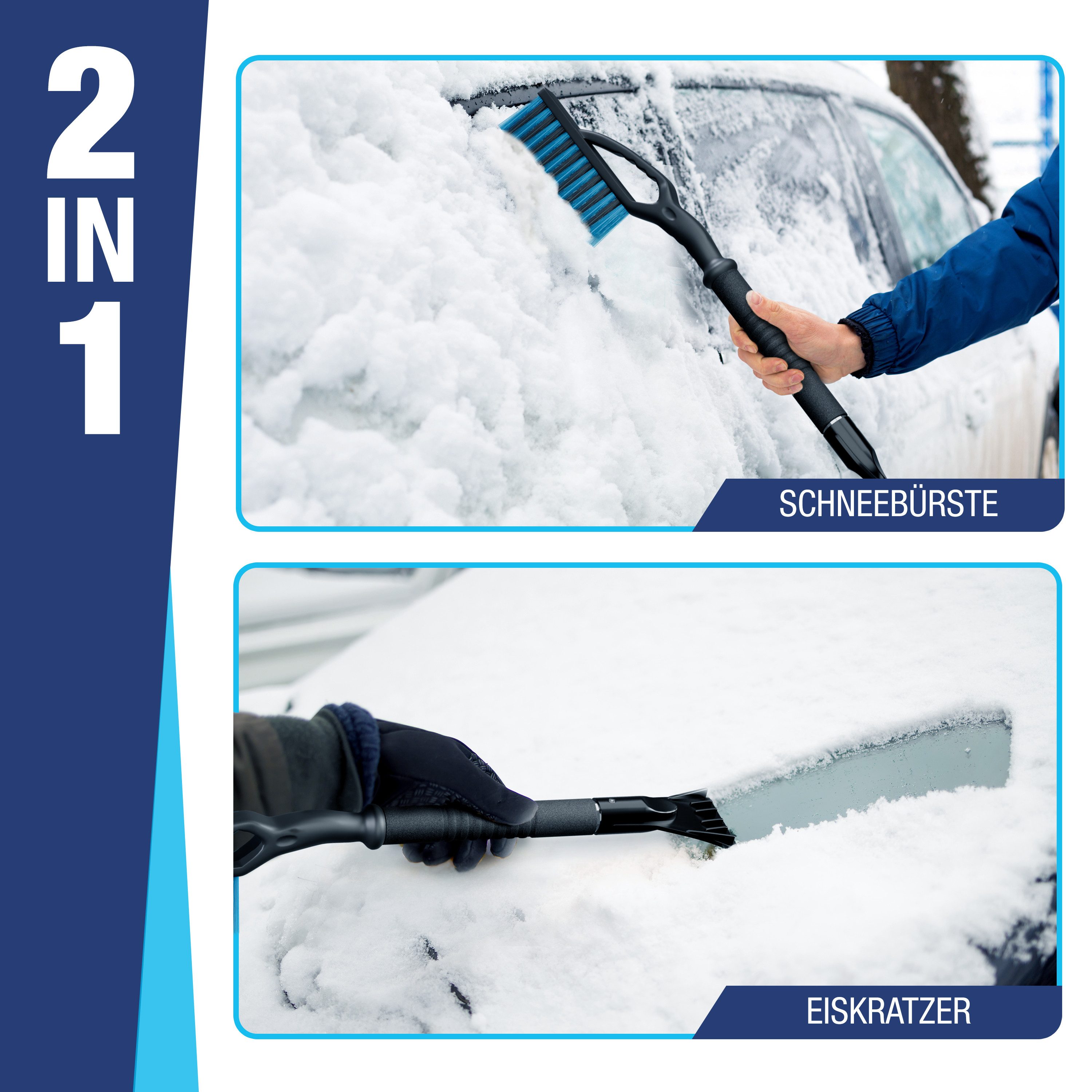 NTG Nutzfahrzeug Technik GmbH Ice Scraper Snow Brush - XXL Ice Scraper 65 cm long Multifunctional Winter Helper: Perfect for Vehicle Care