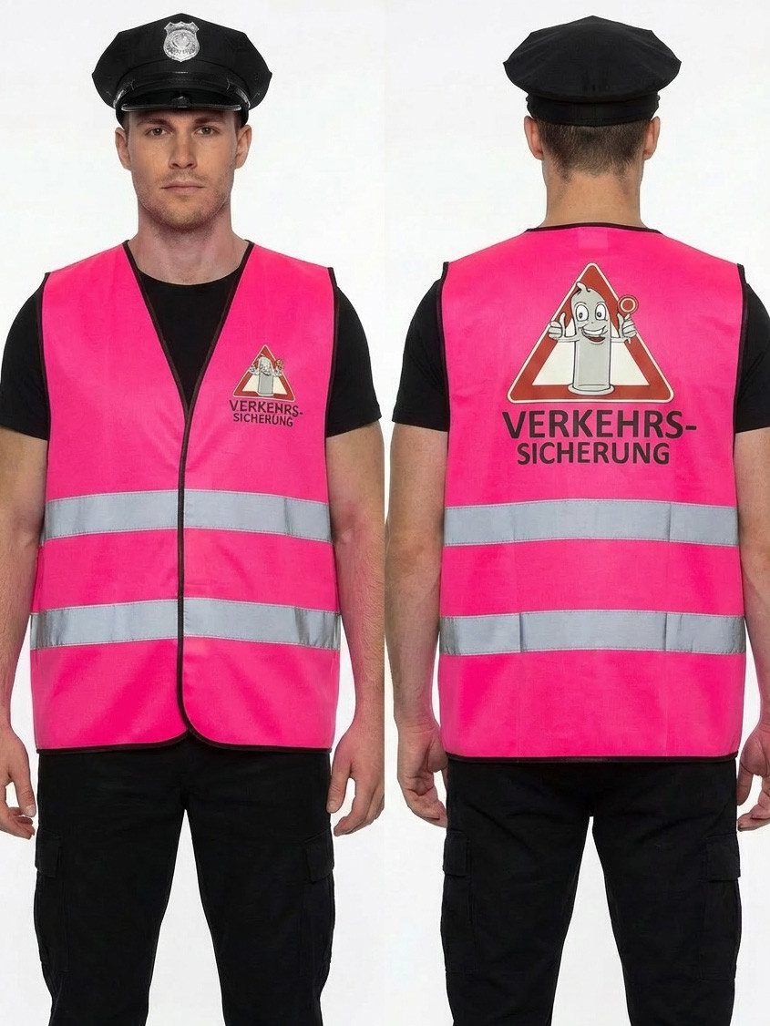 Goldschmidt Kostüme Kostüm Weste Verkehrssicherung pink günstig online kaufen