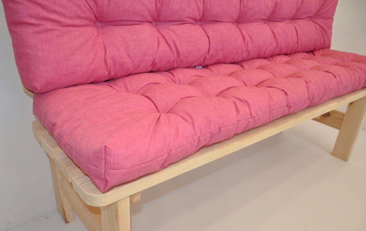 Bankkissen Polster / Gartenbank cm Kissen Rattani alt / 150 rosa Bankauflage für