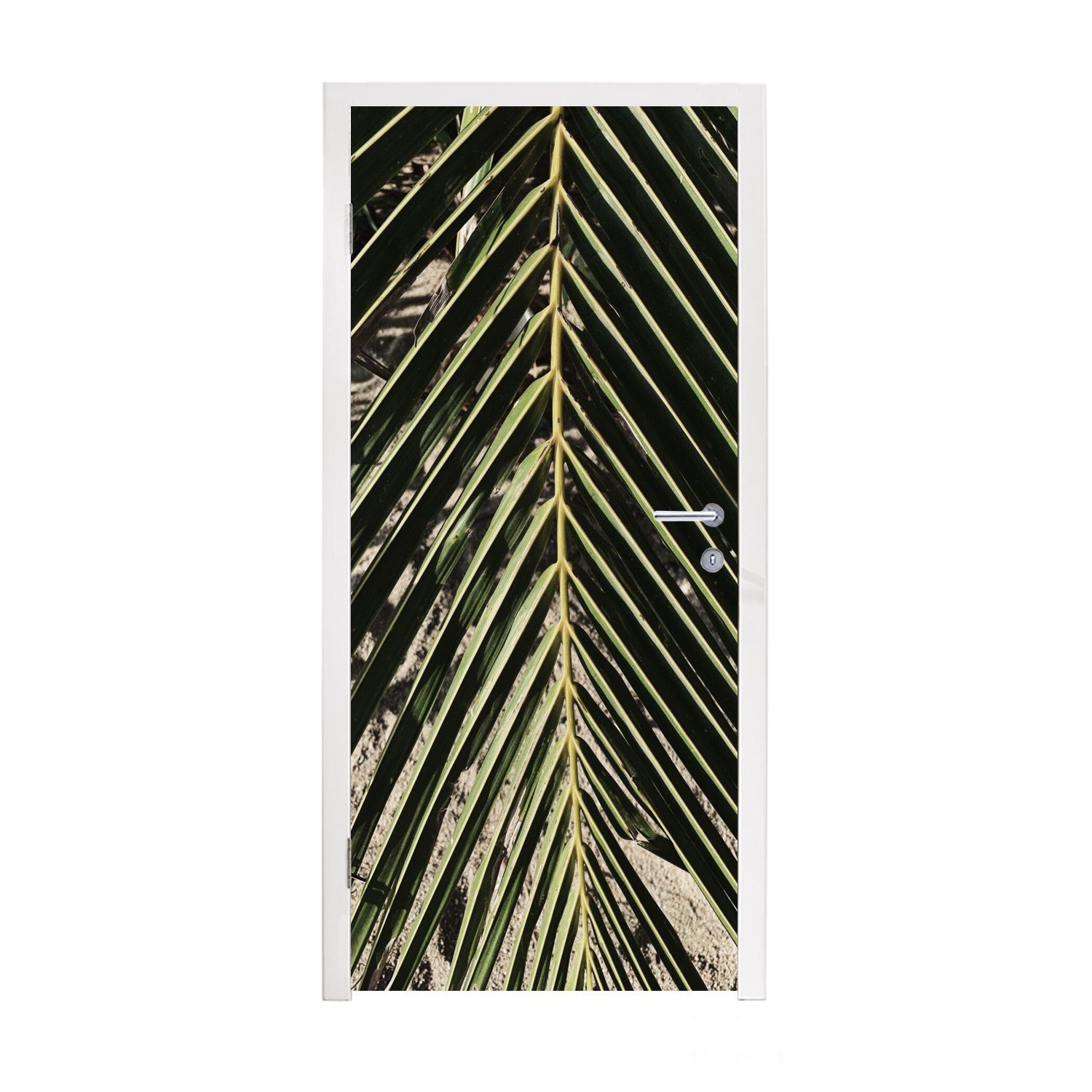 MuchoWow Türtapete Palmenblatt - Tropisch - Sommer, Matt, bedruckt, (1 St), Fototapete für Tür, Türaufkleber, 75x205 cm