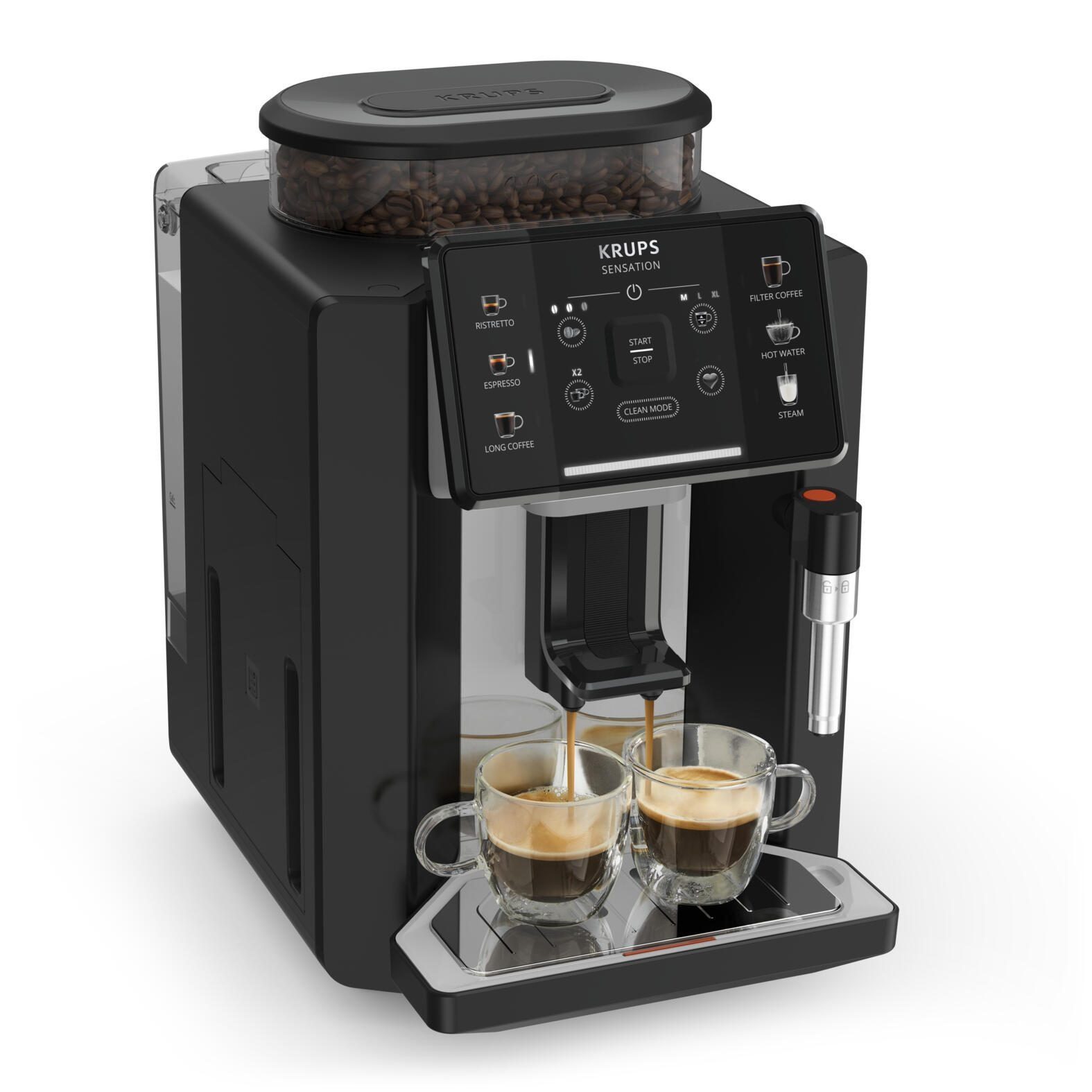 Krups Kaffeevollautomat EA910A10, Krups Sensation C10 Kaffeevollautomat EA910A10 Touchscreen Schwarz
