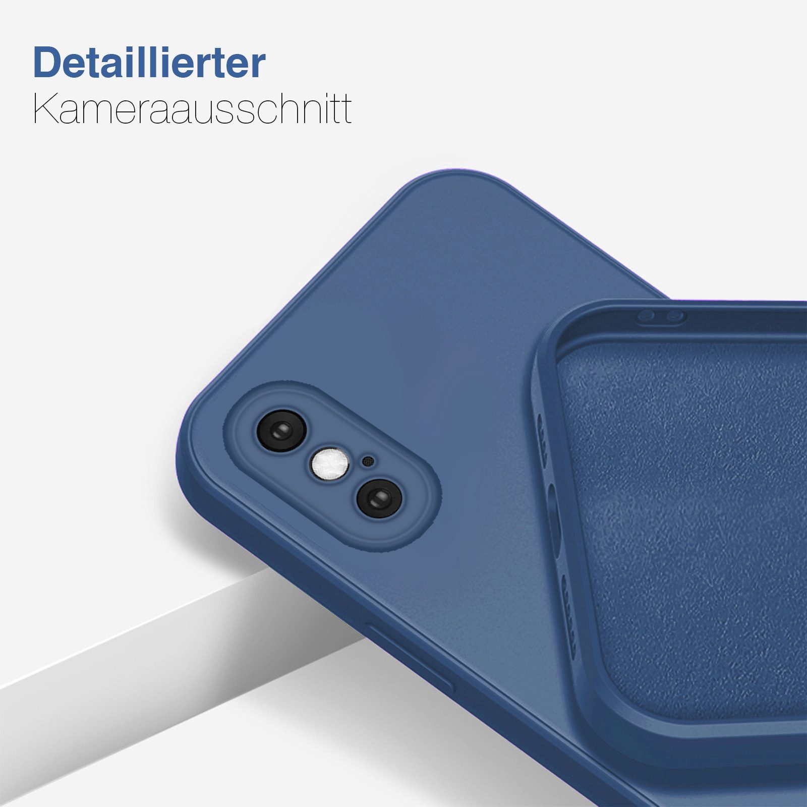 Tec-Expert Handyhülle SoftGrip Cover Hülle für Apple iPhone X, Handy Case Bumper integrierter Kameraschutz flexibel