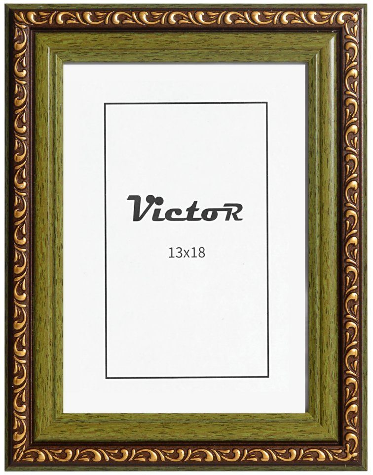 Victor (Zenith) Bilderrahmen Bilderrahmen \"Chagall\" - Farbe: Grün Braun - Größe: 13 x 18 cm, Antiker Bilderrahmen Grün Braun 13x18 cm, Bilderrahmen Barock