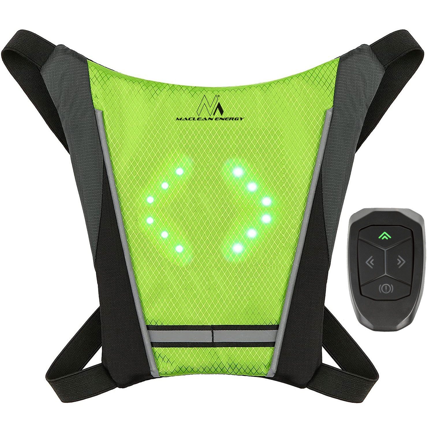 Maclean Warnweste MCE420 LED-Blinker, USB,Signalisiert Fahrtrichtung günstig online kaufen
