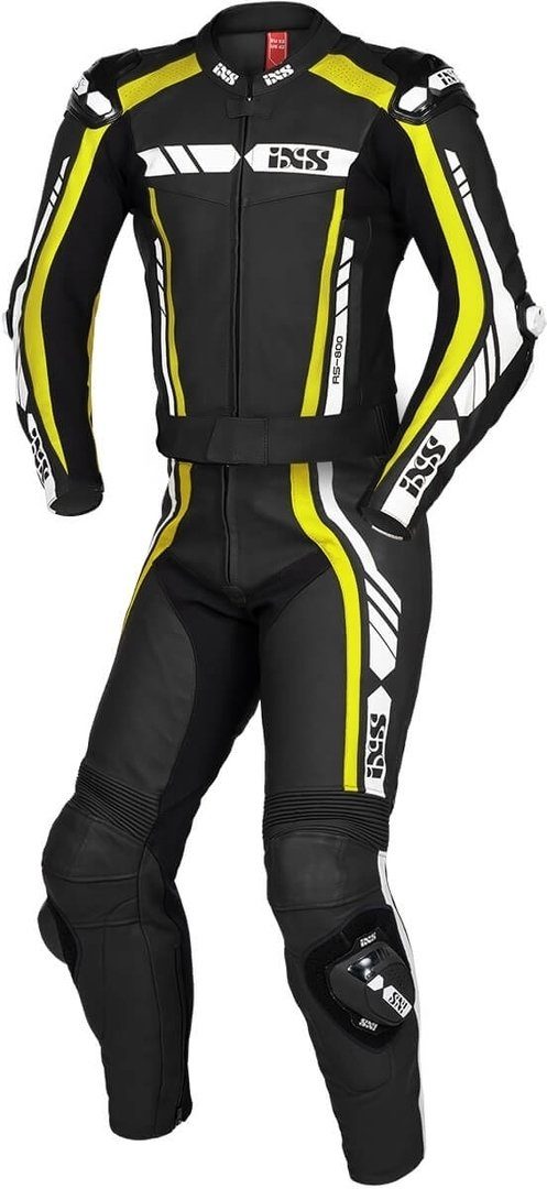 IXS Motorradkombi Sport RS-800 1.0 2-Teiler Motorrad Lederkombi Atmungsaktiv protektoren herausnehmbares reißverschluss