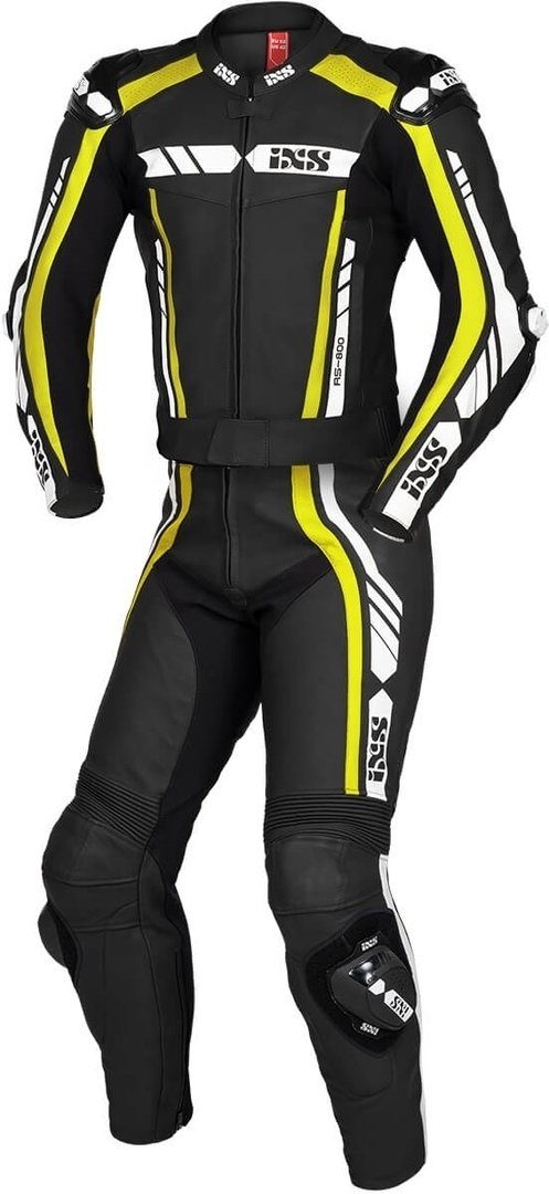 IXS Motorradkombi Sport RS-800 1.0 2-Teiler Motorrad Lederkombi Black/Yellow/White