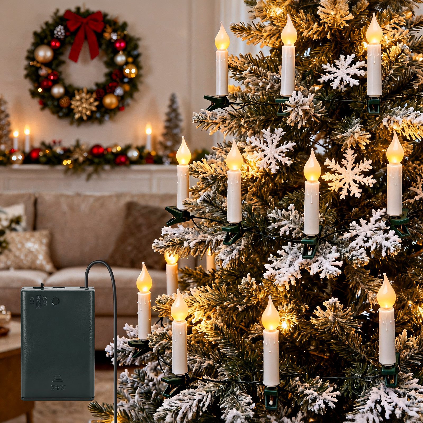 Aigostar LED-Lichtervorhang Lichterkerzen Weihnachtsbaum 5M- 25 Weihnachtsb günstig online kaufen