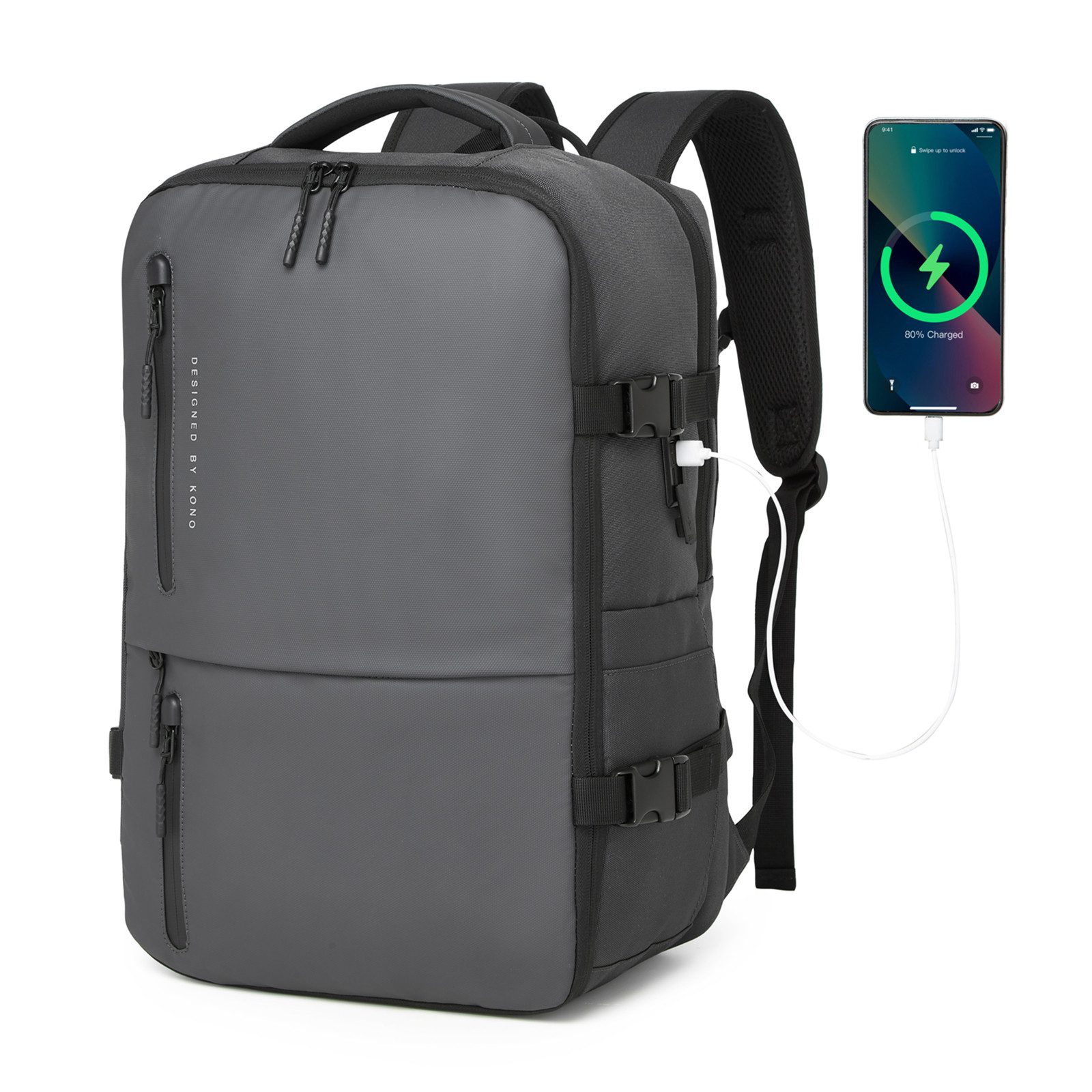 KONO Reiserucksack Reiselaptop-Rucksack mit Usb- & Type-c-Ladeanschluss günstig online kaufen