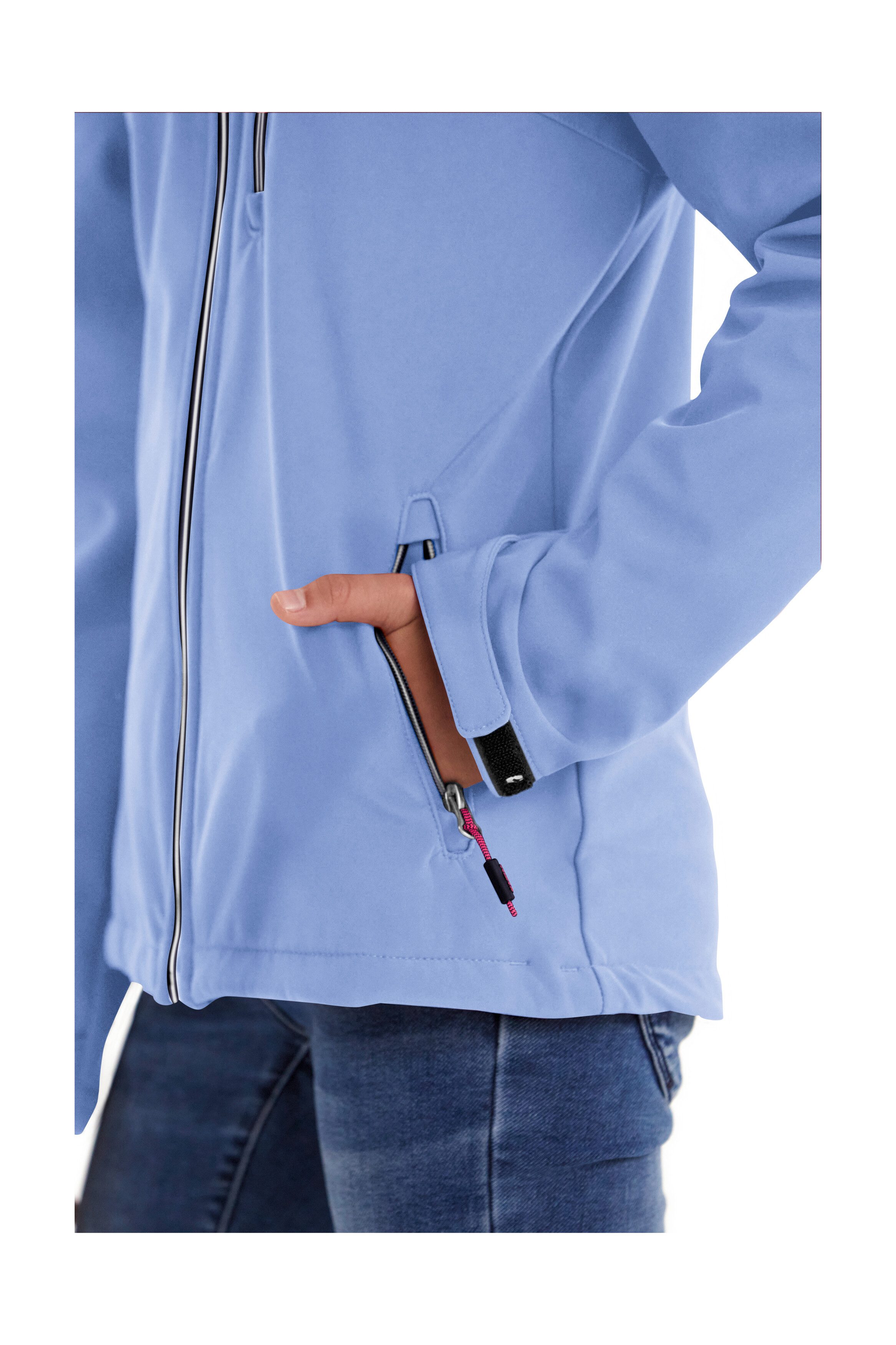 Killtec Softshelljacke Girls Softshelljacke Wasserabweisend, verstellbare Kapuze u Ärmel, Fleece-Innenfutter