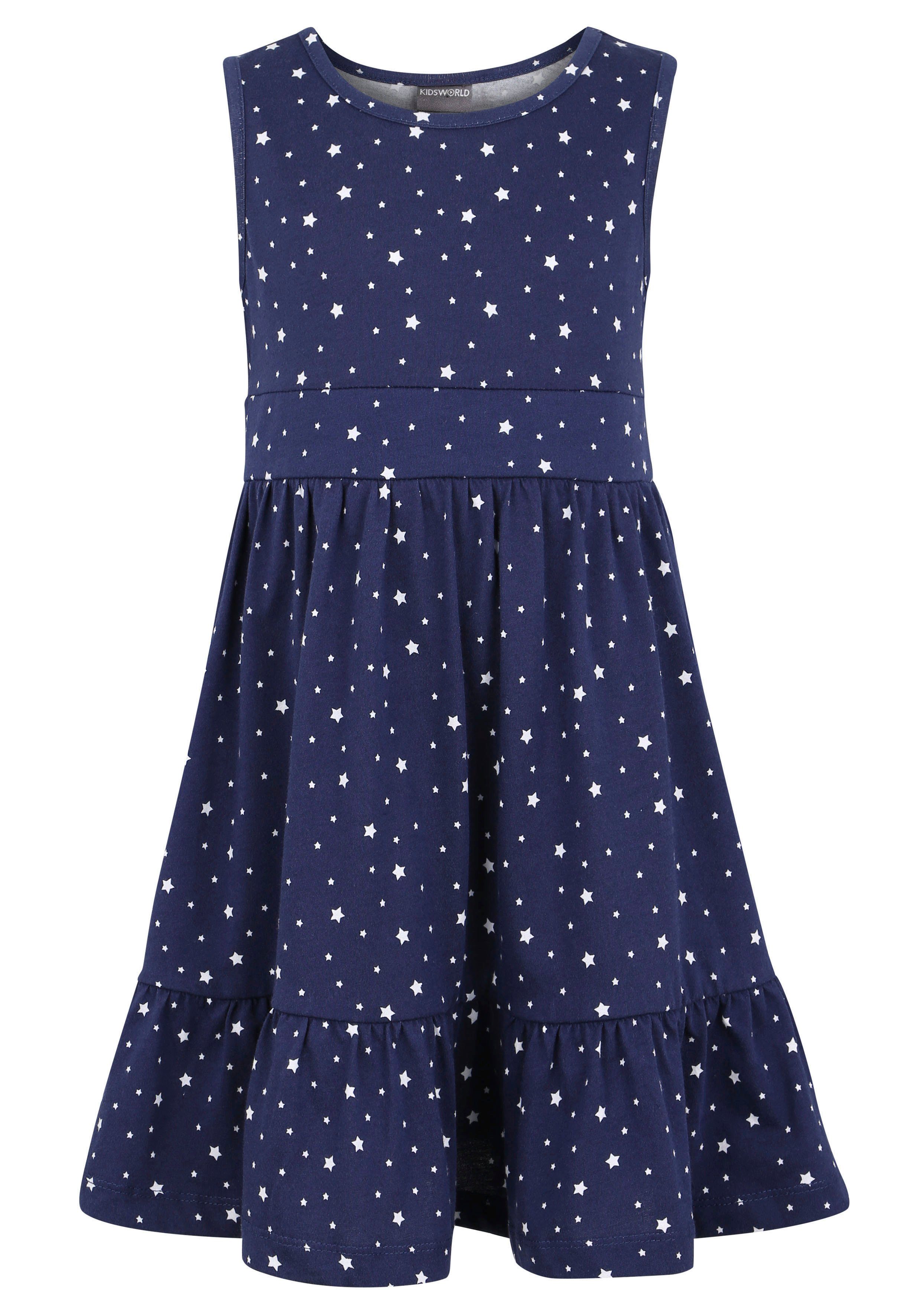Jerseykleid 2tlg. Shirtkleid + Haarband im niedlichen Sternen-Allover