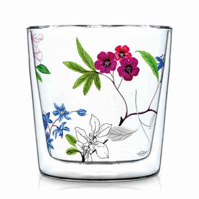 PPD Teeglas Flower Power 300 ml, Borosilikatglas