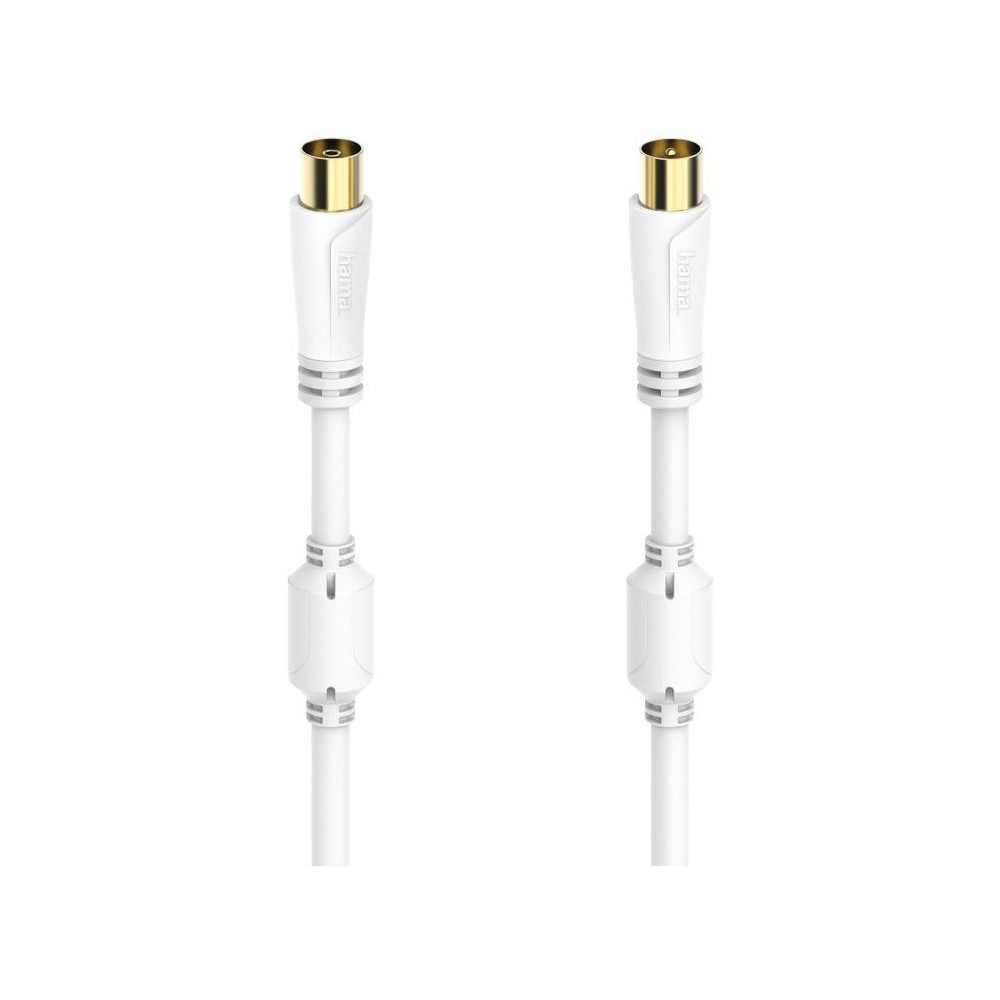 Hama Hama Antennen-Kabel 100 dB (0,75m) Koax-Stecker-Kupplung TV-Kabel, vergoldet, Koax-Kupplung, Übertragung von Audio- und Videosignalen