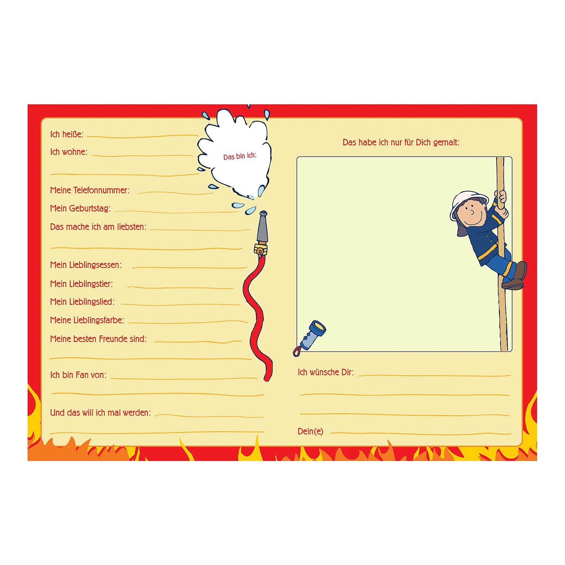 Notizbuch Firefighter", Goldbuch "Frido Kindergarten-Freundebuch goldbuch A5