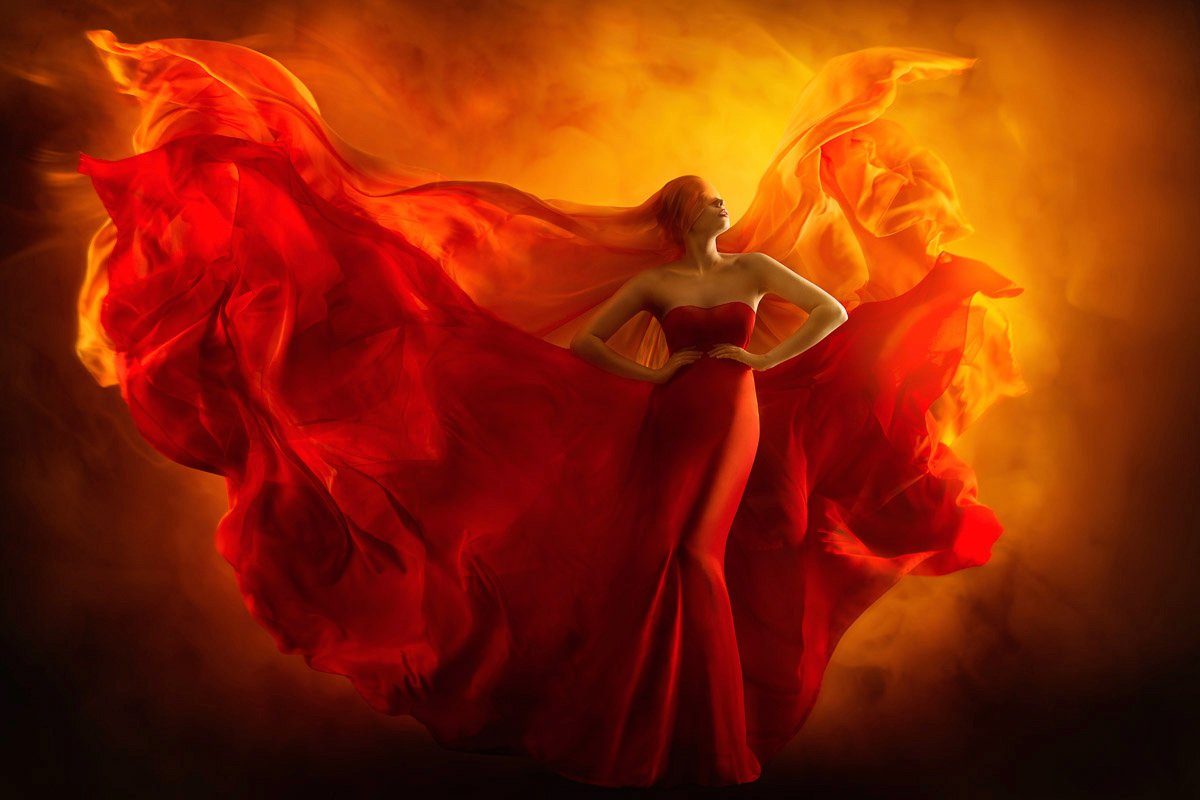 Papermoon Fototapete Frau im roten kleid
