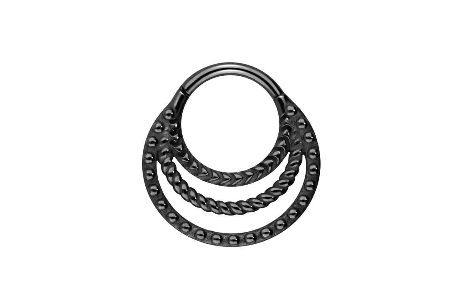 Piercing-Set Chirurgenstahl Segmentring Clicker 3 RINGE + DESIGNS