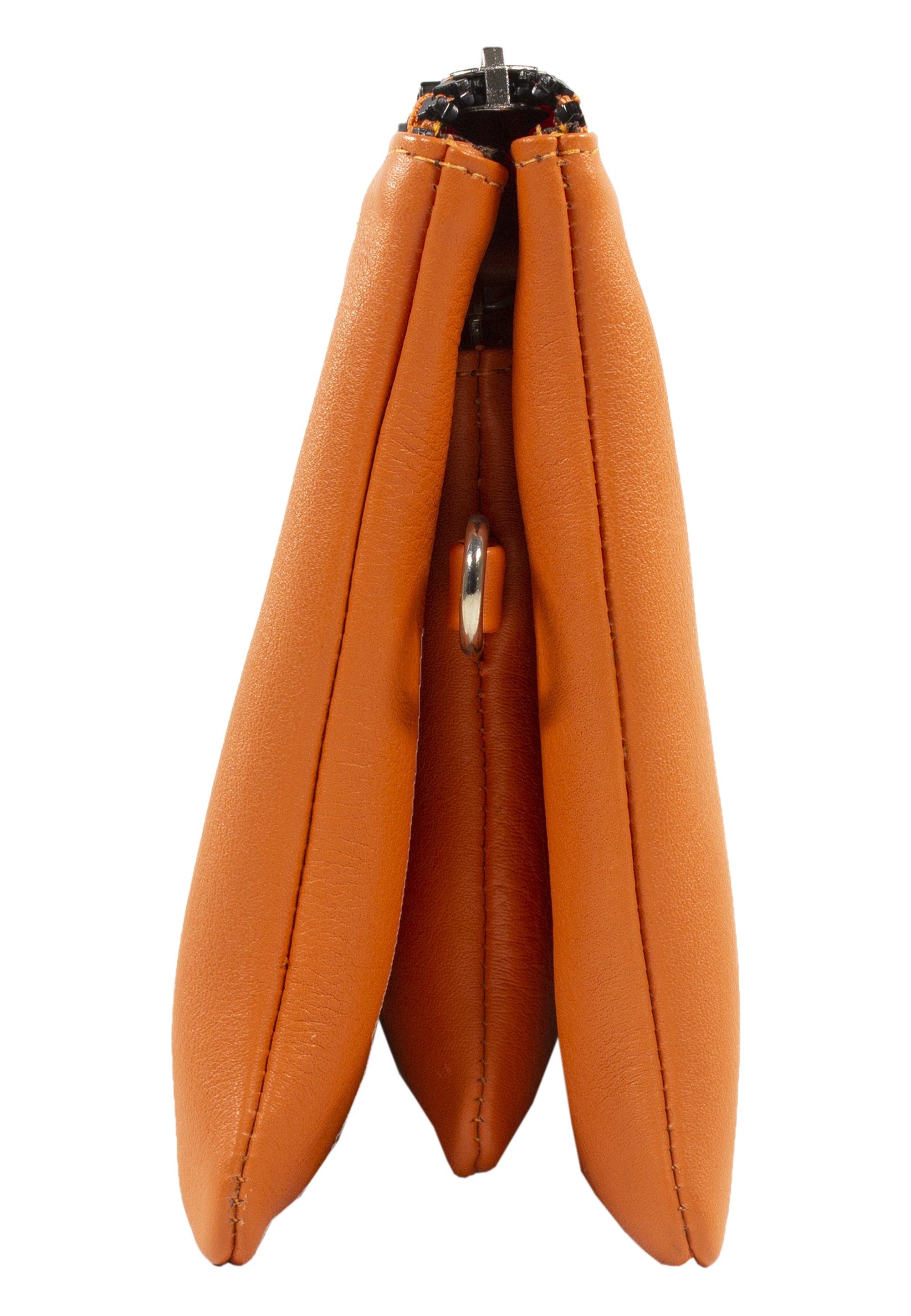 orange Braun CAPRI, Büffel integrierten Schultertasche mit Kartenfächern