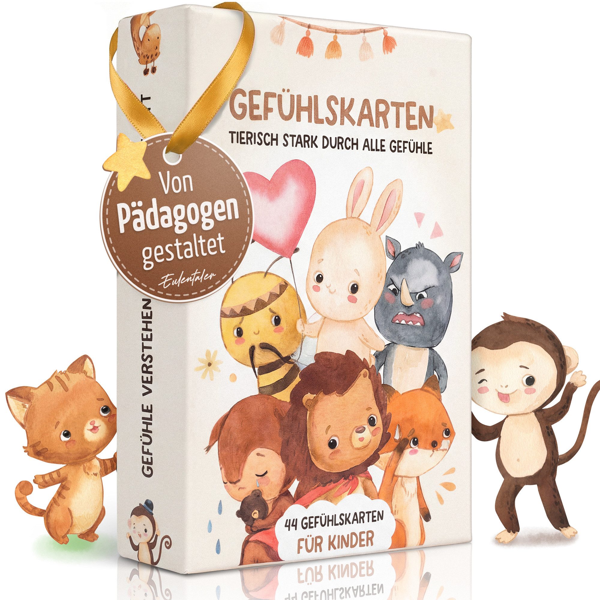 Eulentaler Spiel I 44 pädagogisch wertvolle Gefühlskarten für Kinder, von Erzieherinnen gestaltet, I Emotionen erkennen & benennen, mit kindgerechten Erklärungen