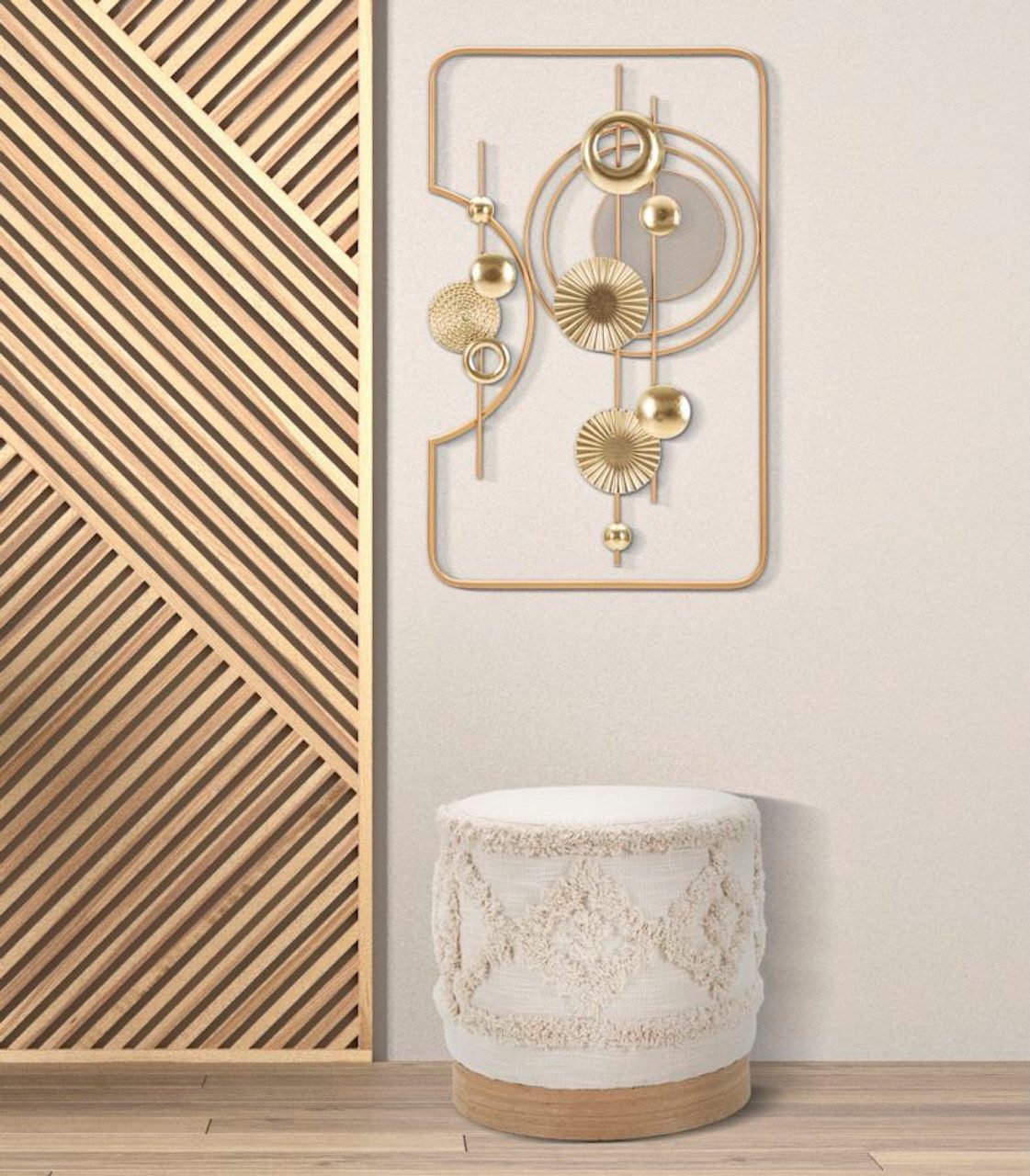 MF Wanddekoobjekt Goldy Glam Wanddekoration Metall Gold 49x80 cm Modern Abstrakt (1 St)