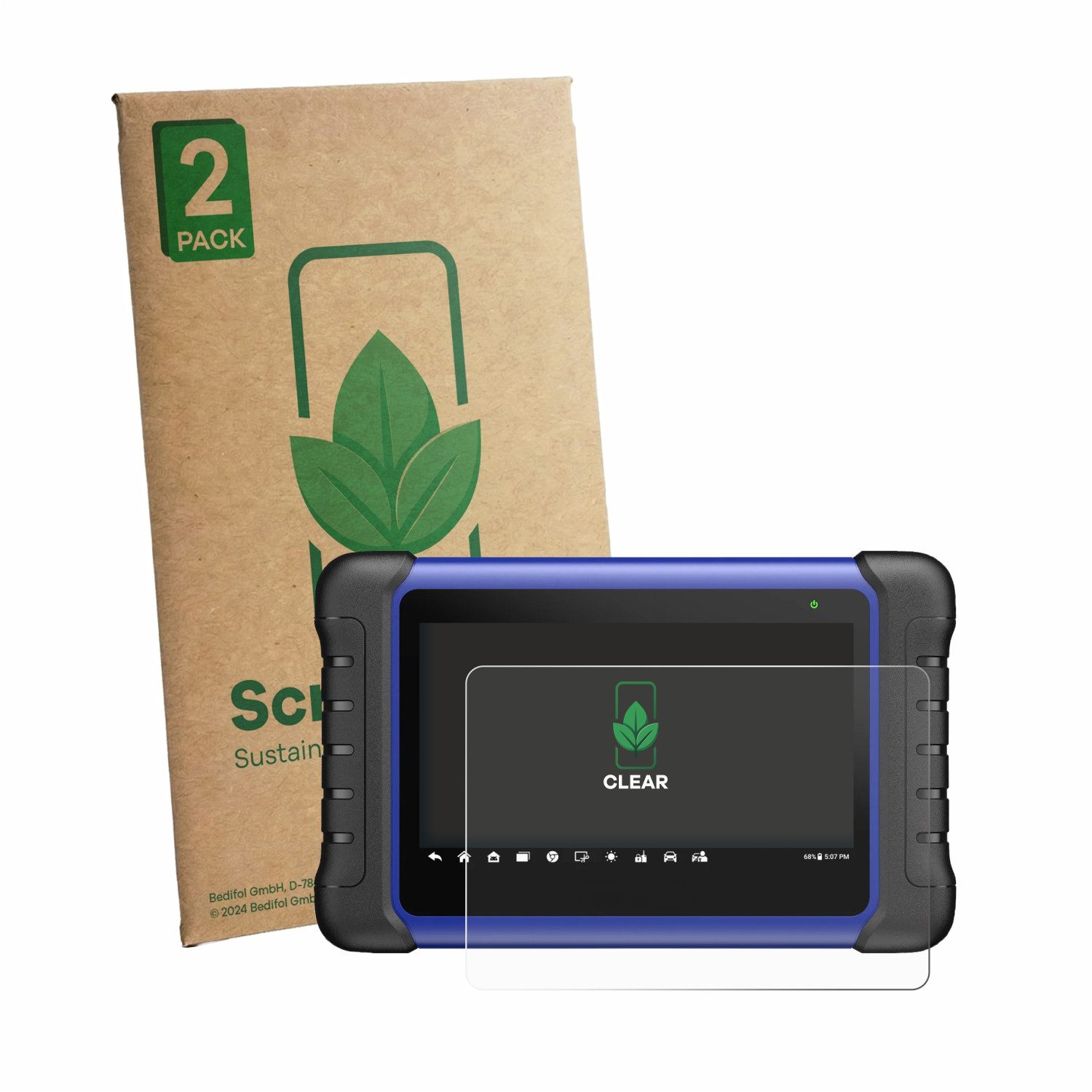 ScreenLeaf Displayschutzfolie Schutzfolie für Autel MaxiIM IM508S, 2 Stück, nachhaltiger Displayschutz Schutz Folie Klar Transparent